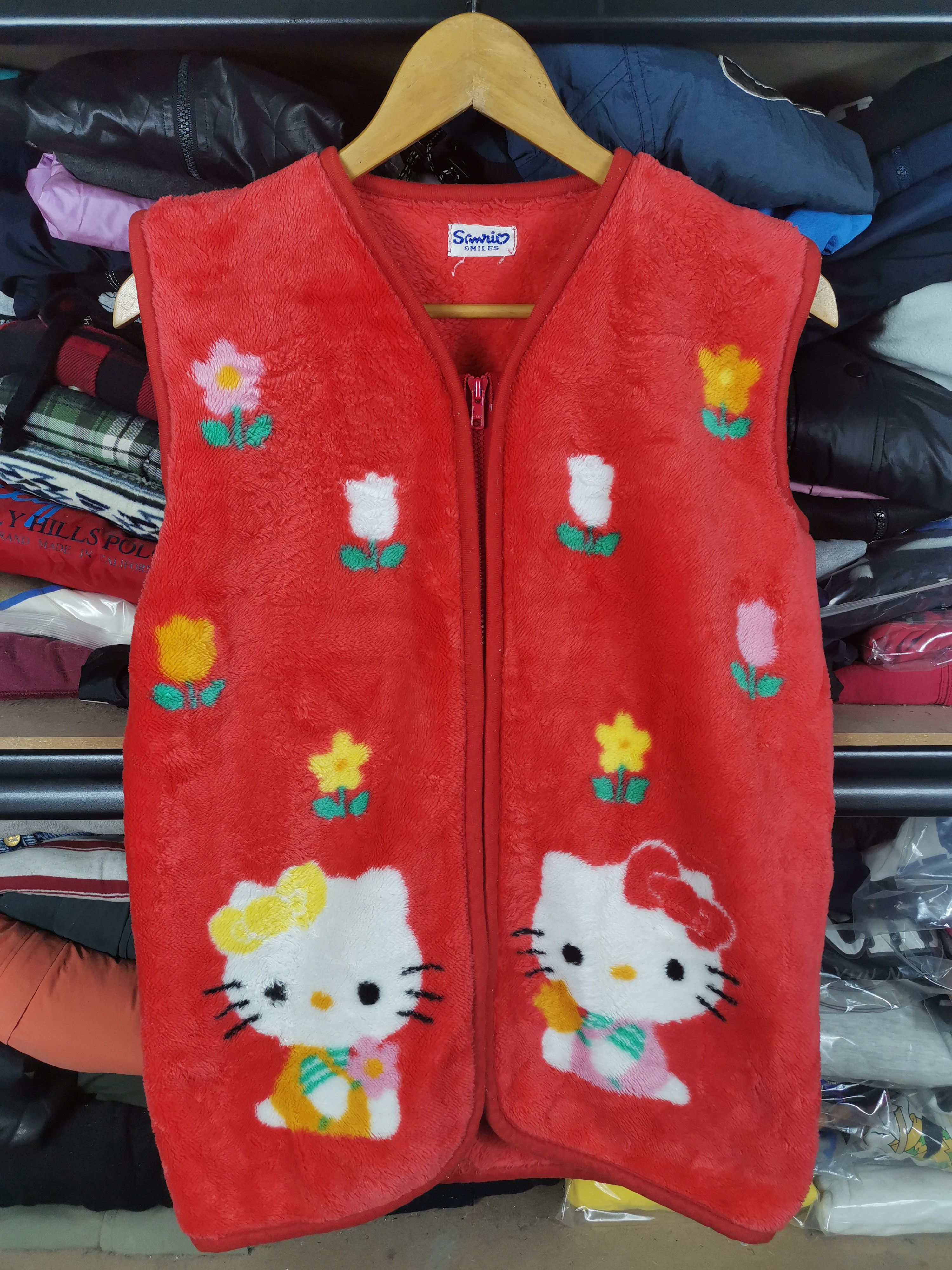 Anime Vintage 90s Hello Kitty Fleece Vest Size US M / EU 48-50 / 2 - 1 Thumbnail