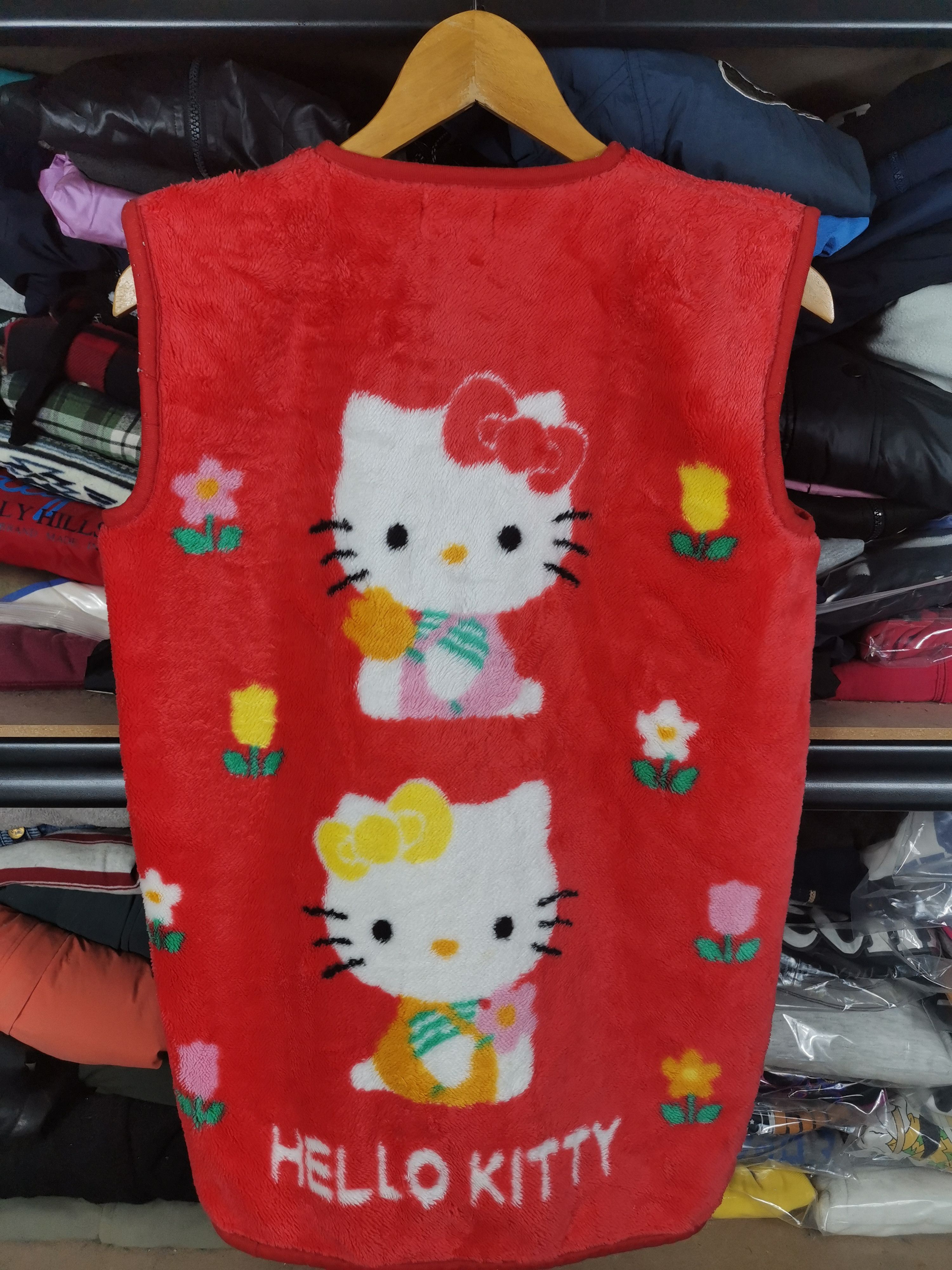 Anime Vintage 90s Hello Kitty Fleece Vest Size US M / EU 48-50 / 2 - 2 Thumbnail