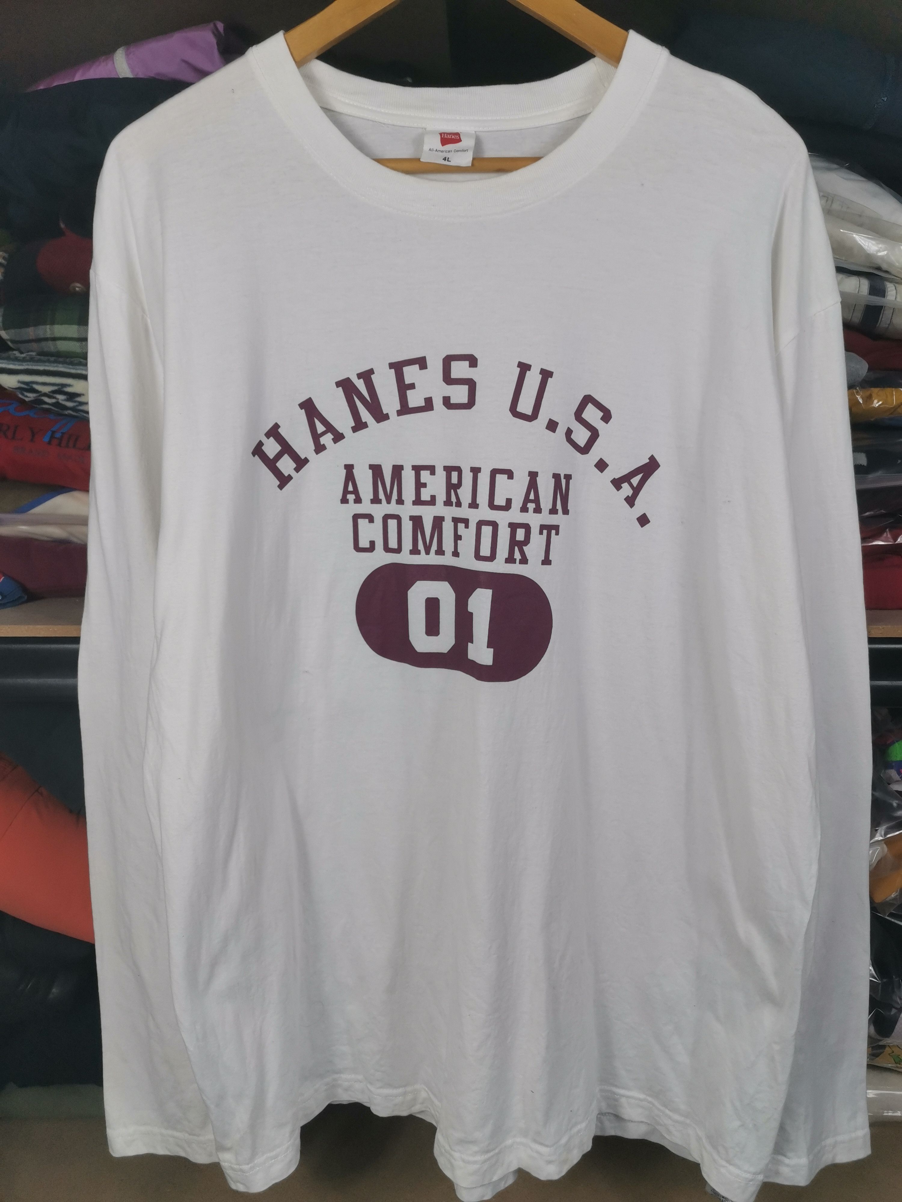 Hanes Vintage Hanes Long Sleeve Tshirt Size US XL / EU 56 / 4 - 1 Thumbnail