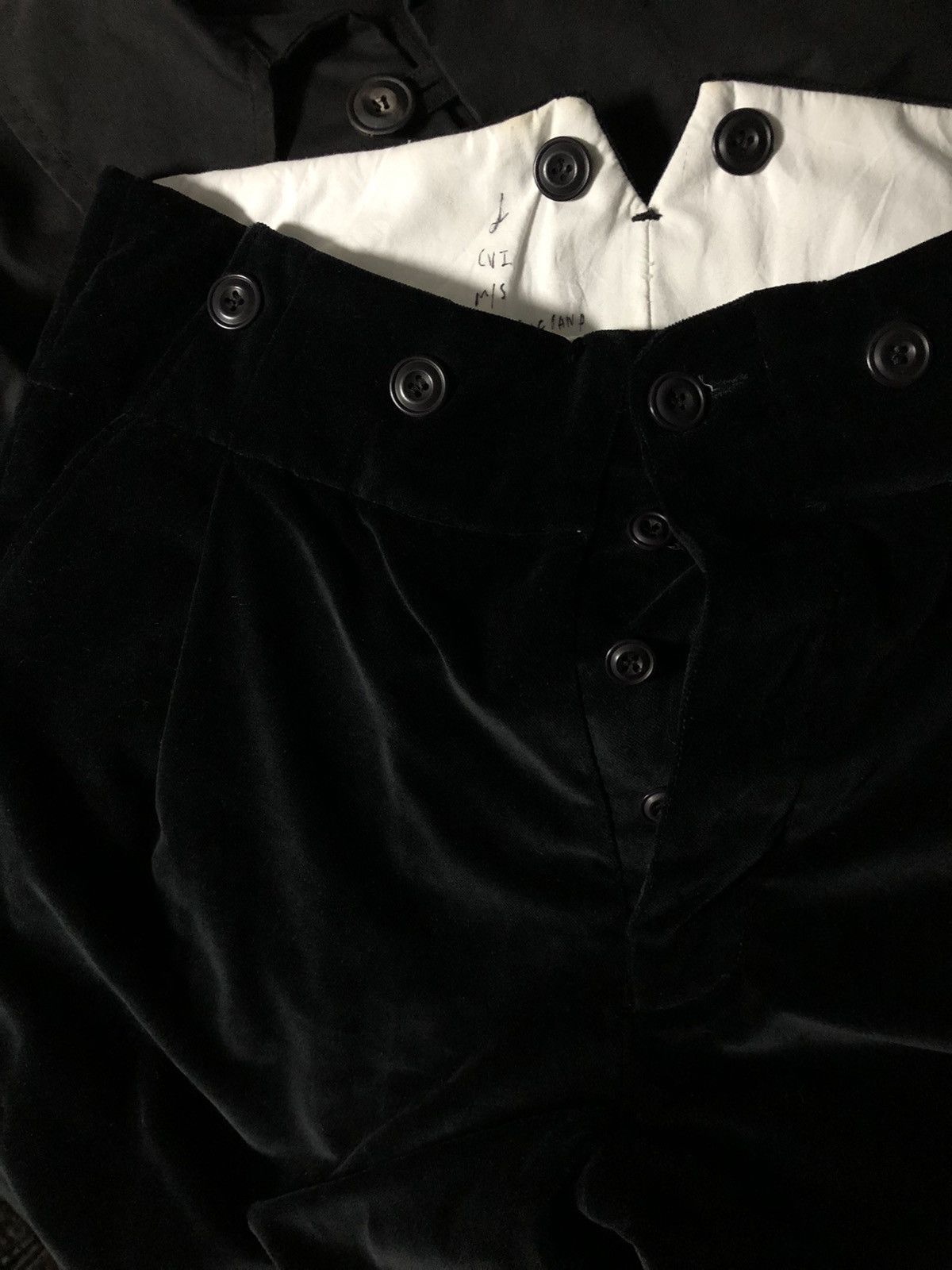 image of Elena Dawson x John Alexander Skelton Black Velvet Pants, Men's (Size 32)