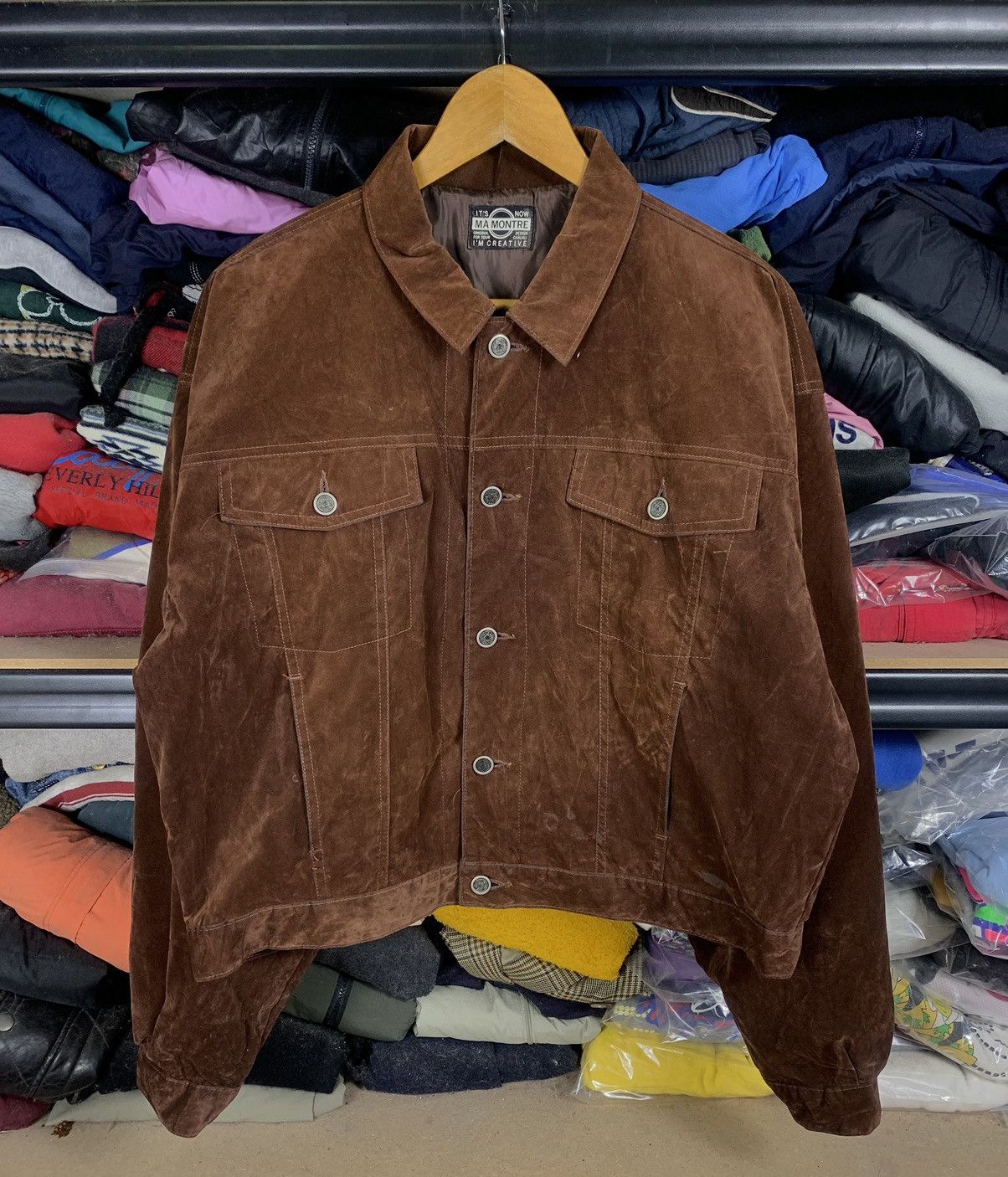 Japanese Brand Vintage MA MONTRE Trucker Jacket Design Casual Crop Jacket Size US L / EU 52-54 / 3 - 1 Thumbnail