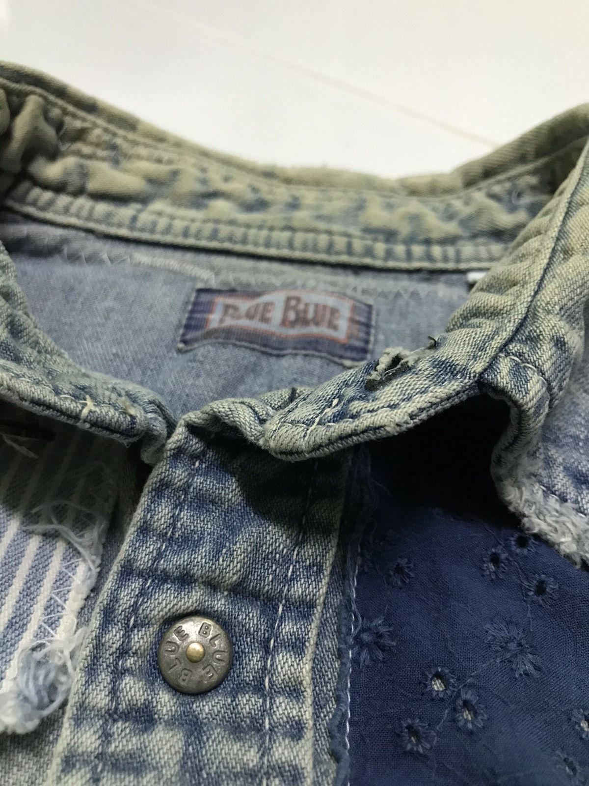 Blue Blue Japan Blue blue shashiko boro patchwork western denim shirts Size US M / EU 48-50 / 2 - 7 Thumbnail