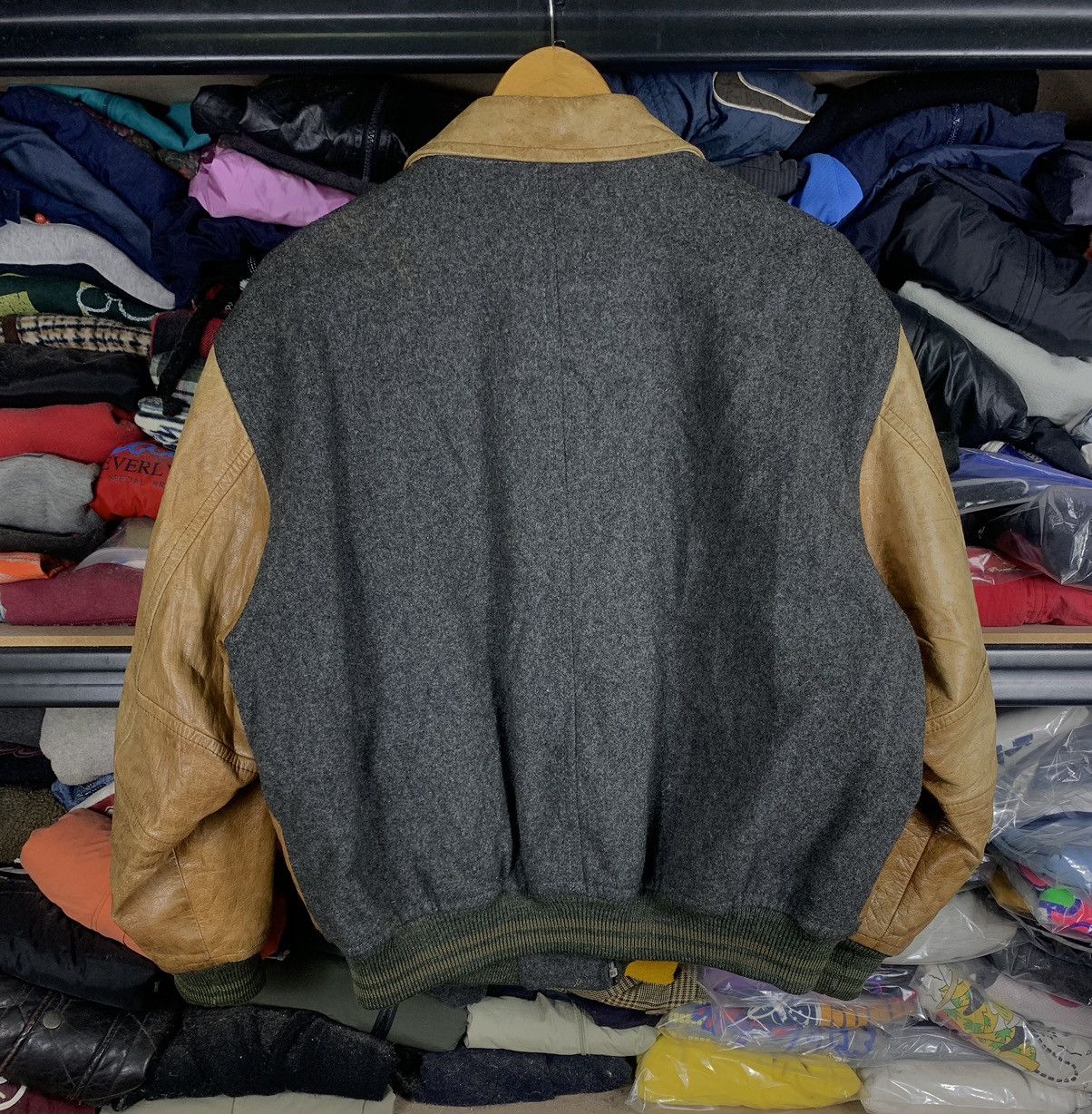 If Six Was Nine Vintage Japanese Brand Altier Sab Wool Leather Bomber Jacket Size US L / EU 52-54 / 3 - 4 Thumbnail