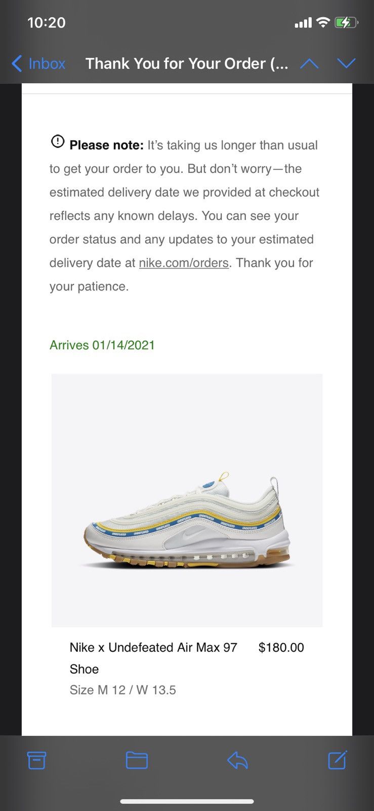 Nike × Undefeated Undefeated Nike Air Max 97 UCLA Size US 12 / EU 45 - 10 Thumbnail