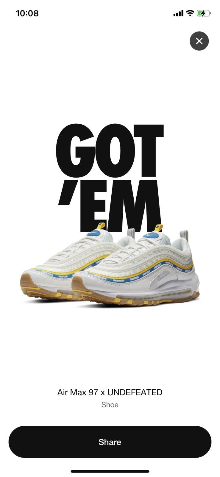 Nike × Undefeated Undefeated Nike Air Max 97 UCLA Size US 12 / EU 45 - 9 Thumbnail