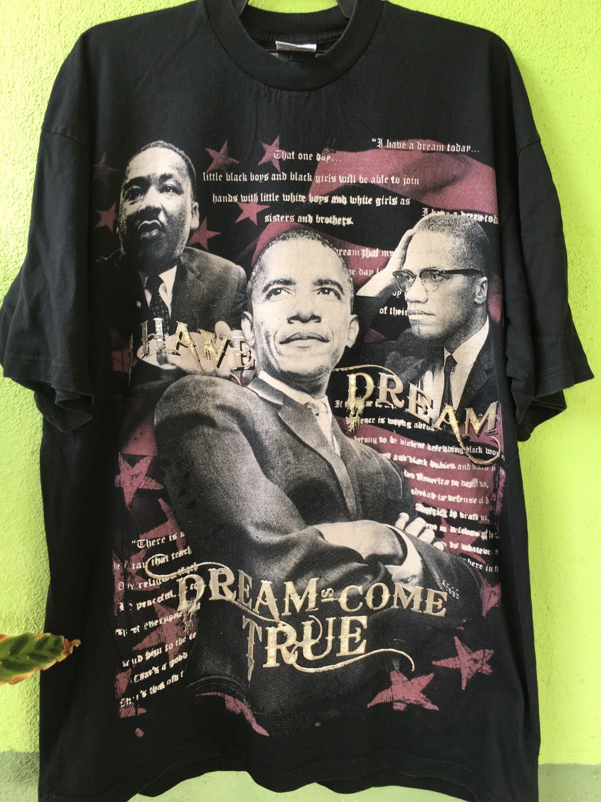 vintage inspired black power dream come true big print tee