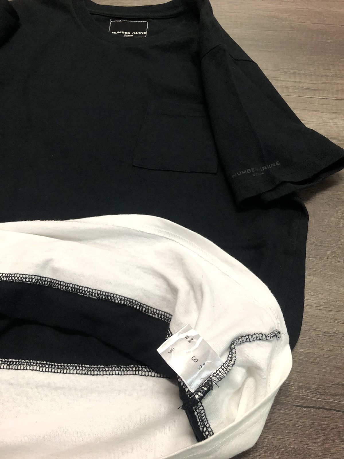 Number (N)ine × Vintage Number (N)ine Single Pocket Tee Shirt Black and White Design Size US S / EU 44-46 / 1 - 8 Thumbnail