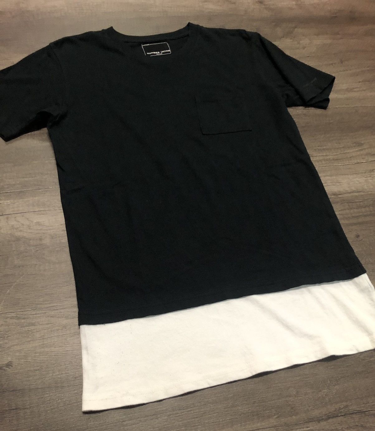 Number (N)ine × Vintage Number (N)ine Single Pocket Tee Shirt Black and White Design Size US S / EU 44-46 / 1 - 7 Thumbnail
