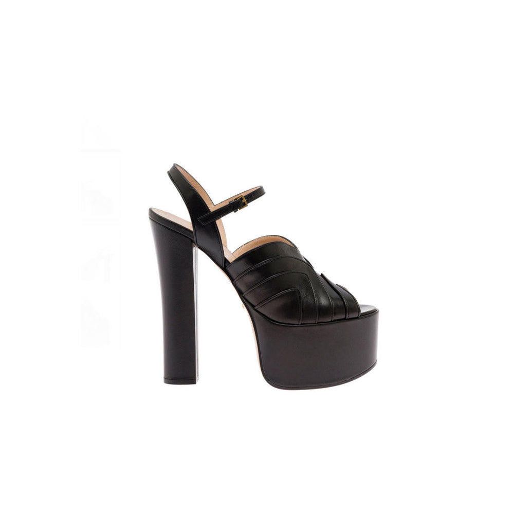 Gucci Strap Leather Platform Sandals Size 37