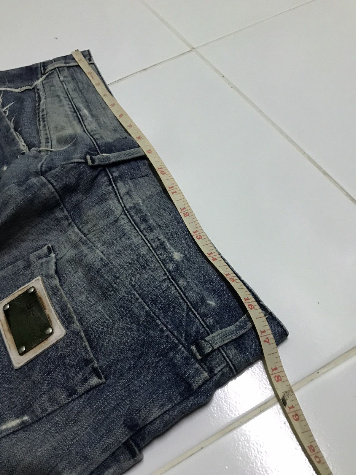 If Six Was Nine Dolce & gabbana distressed style patchwork blue denim jeans Size 34" / US 12 / IT 48 - 8 Thumbnail