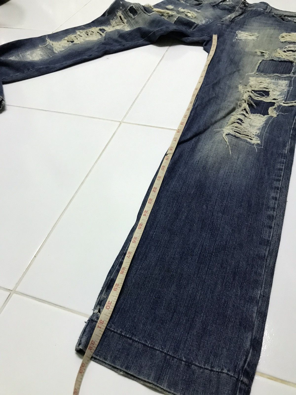 If Six Was Nine Dolce & gabbana distressed style patchwork blue denim jeans Size 34" / US 12 / IT 48 - 11 Thumbnail