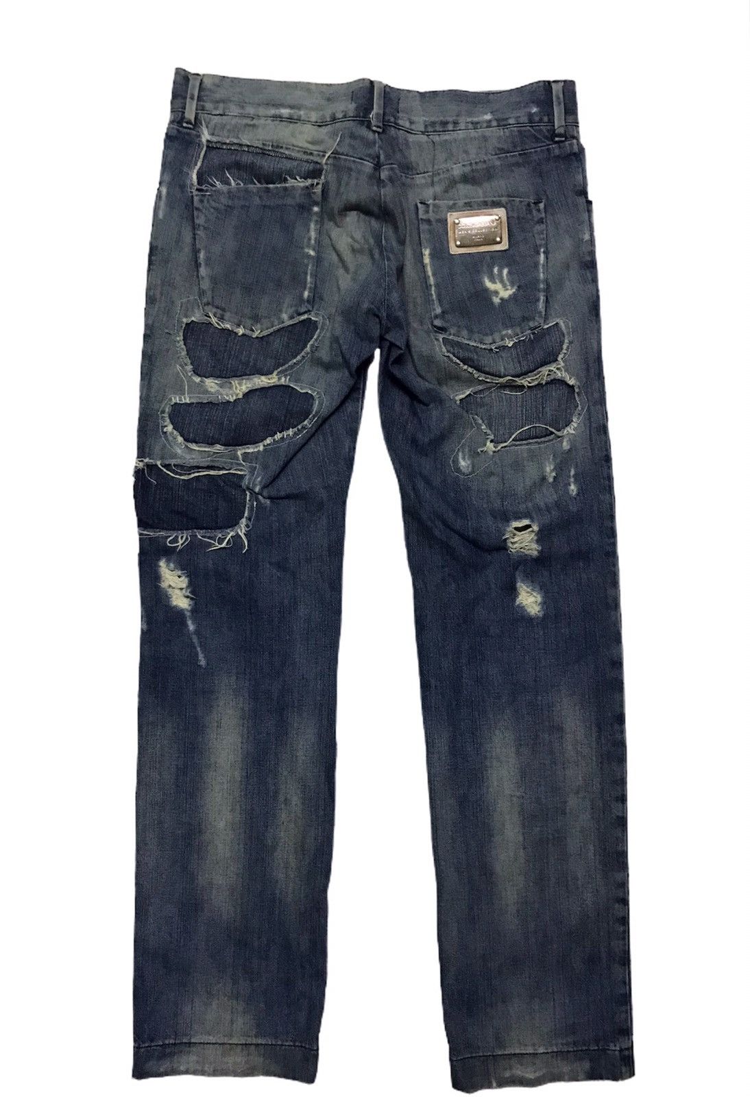 If Six Was Nine Dolce & gabbana distressed style patchwork blue denim jeans Size 34" / US 12 / IT 48 - 7 Thumbnail