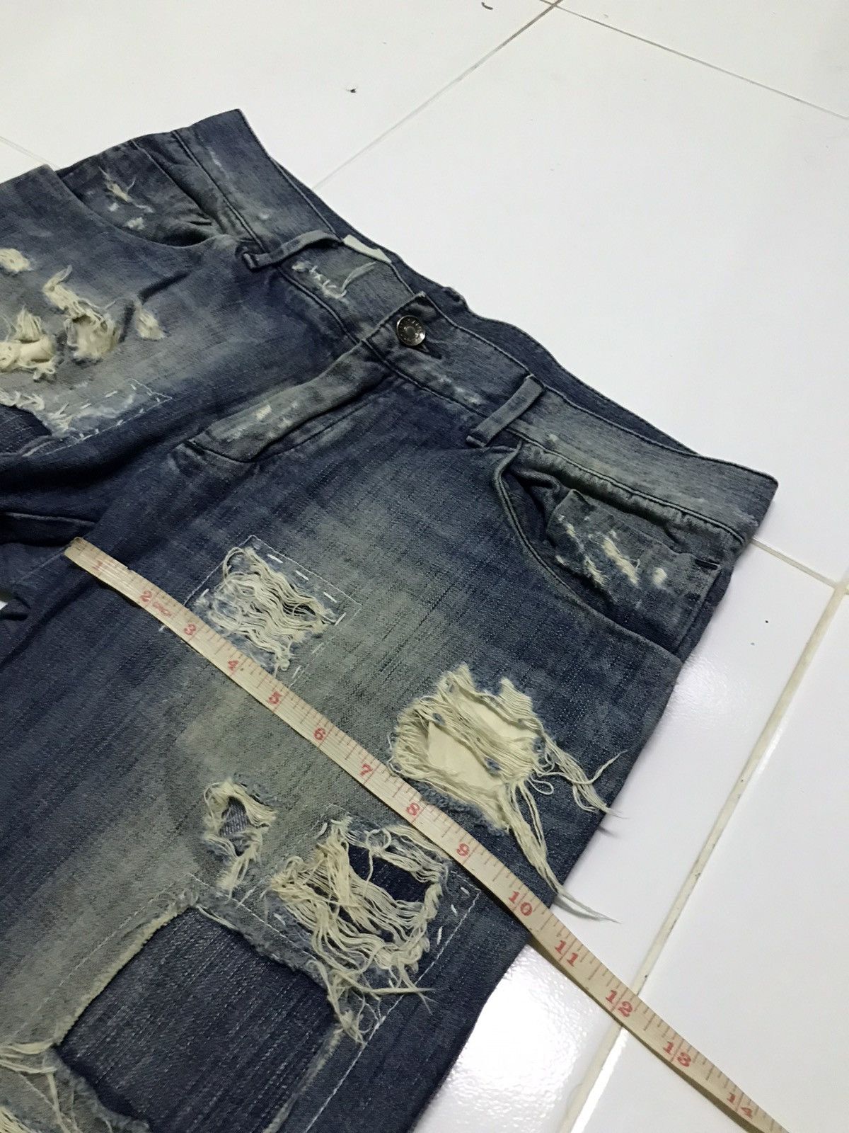 If Six Was Nine Dolce & gabbana distressed style patchwork blue denim jeans Size 34" / US 12 / IT 48 - 13 Thumbnail