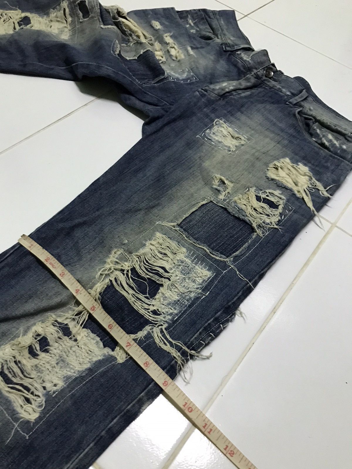If Six Was Nine Dolce & gabbana distressed style patchwork blue denim jeans Size 34" / US 12 / IT 48 - 12 Thumbnail