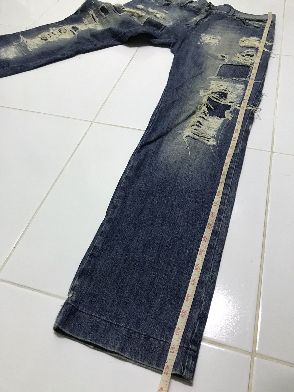 If Six Was Nine Dolce & gabbana distressed style patchwork blue denim jeans Size 34" / US 12 / IT 48 - 9 Thumbnail