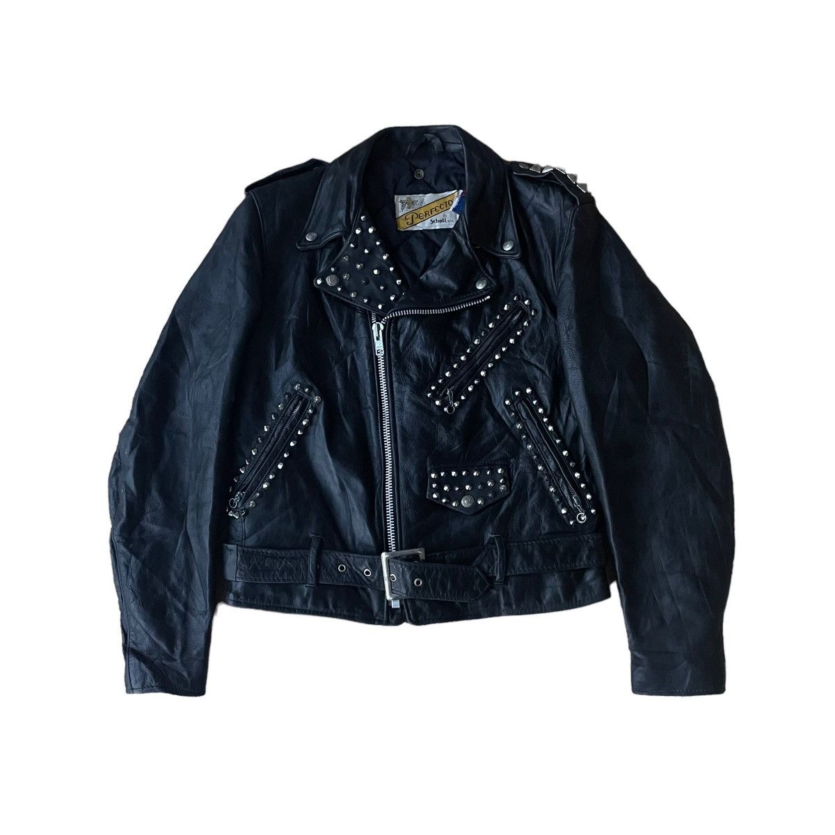 Vintage AFB studded leather bomber | Grailed