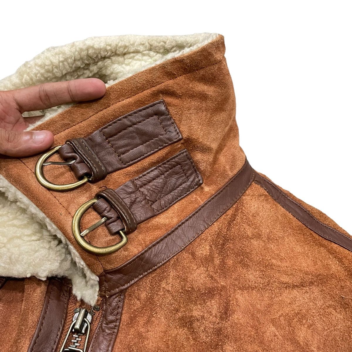 Leather Vintage Gleman B3 Cowhide Shearling Leather Jacket Size US M / EU 48-50 / 2 - 12 Thumbnail