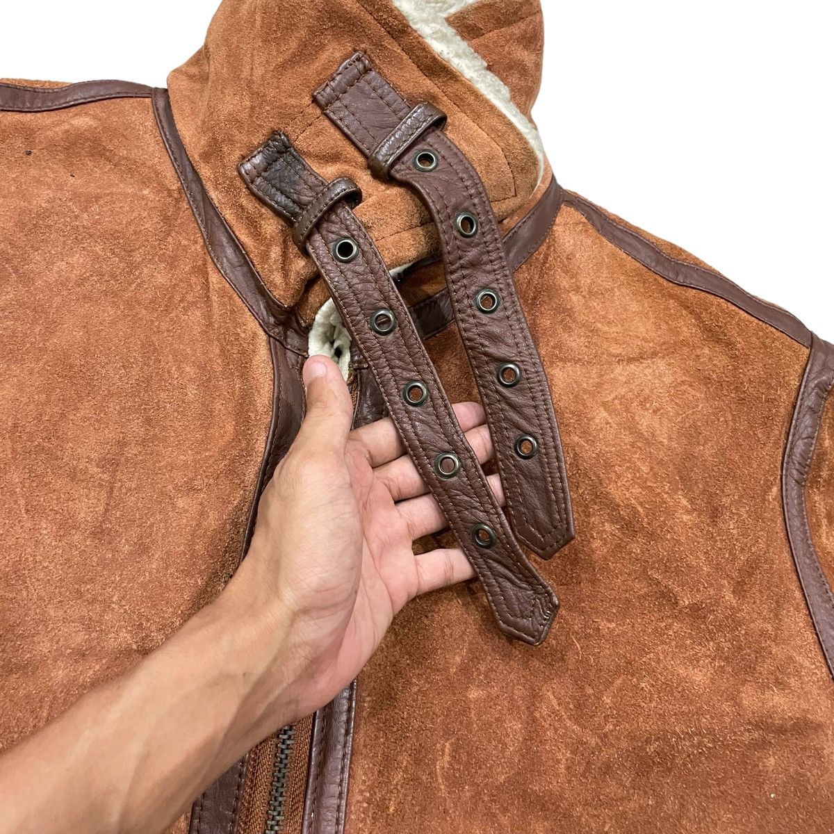 Leather Vintage Gleman B3 Cowhide Shearling Leather Jacket Size US M / EU 48-50 / 2 - 11 Thumbnail