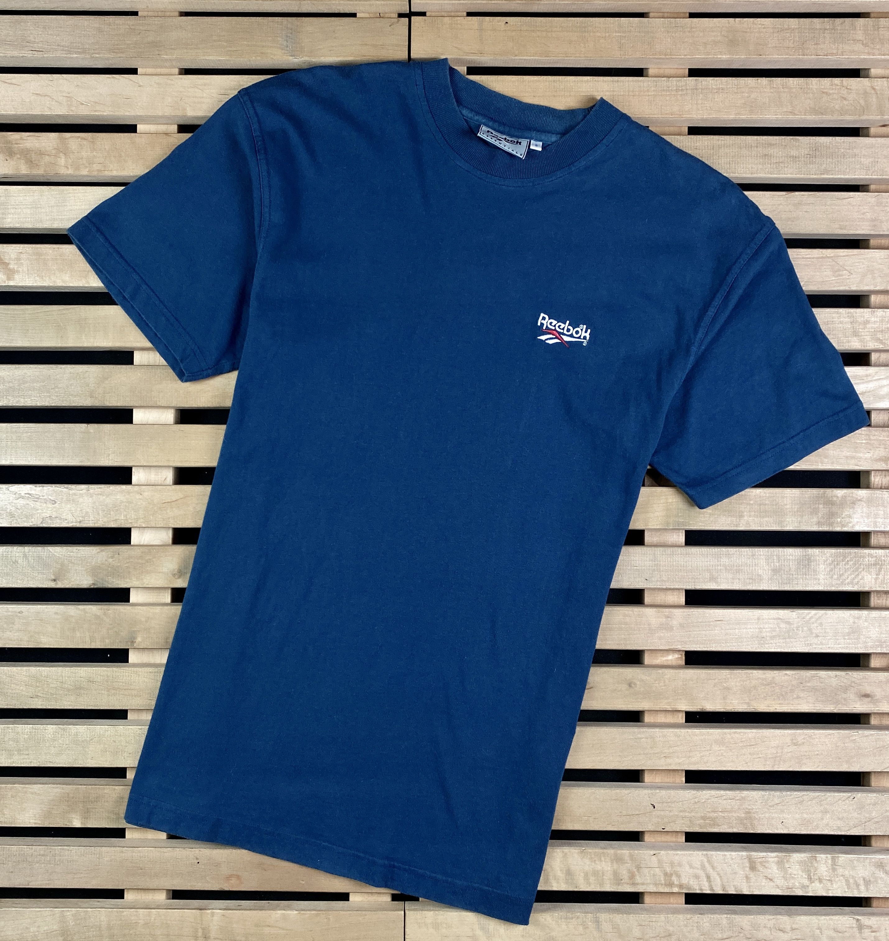 Reebok × Vintage Mens Vintage T Shirt Reebok Essentials Size S Blue Size US S / EU 44-46 / 1 - 1 Thumbnail