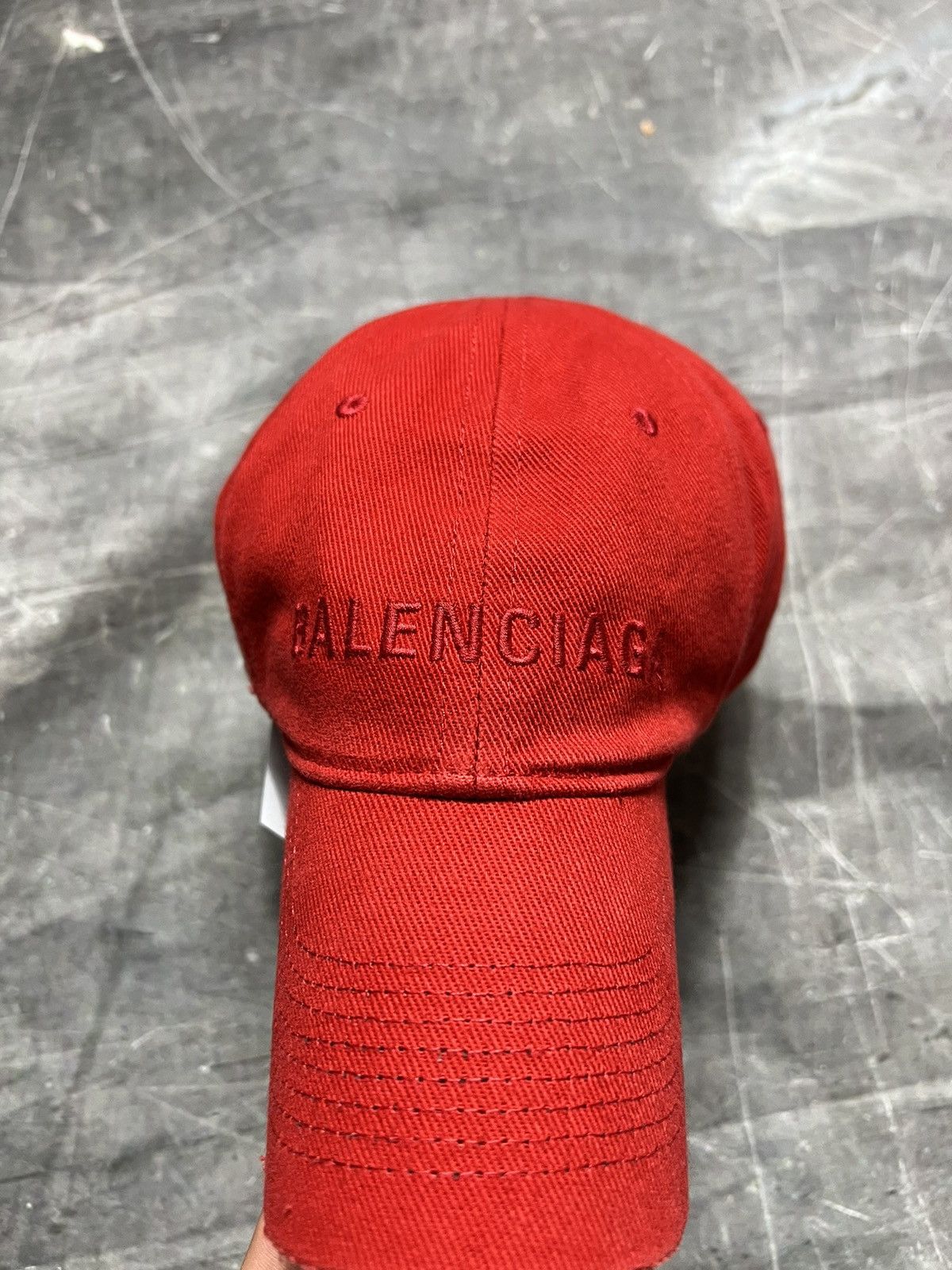Balenciaga Balenciaga Logo Embroidered Curved Distressed Hat Size ONE SIZE - 2 Thumbnail