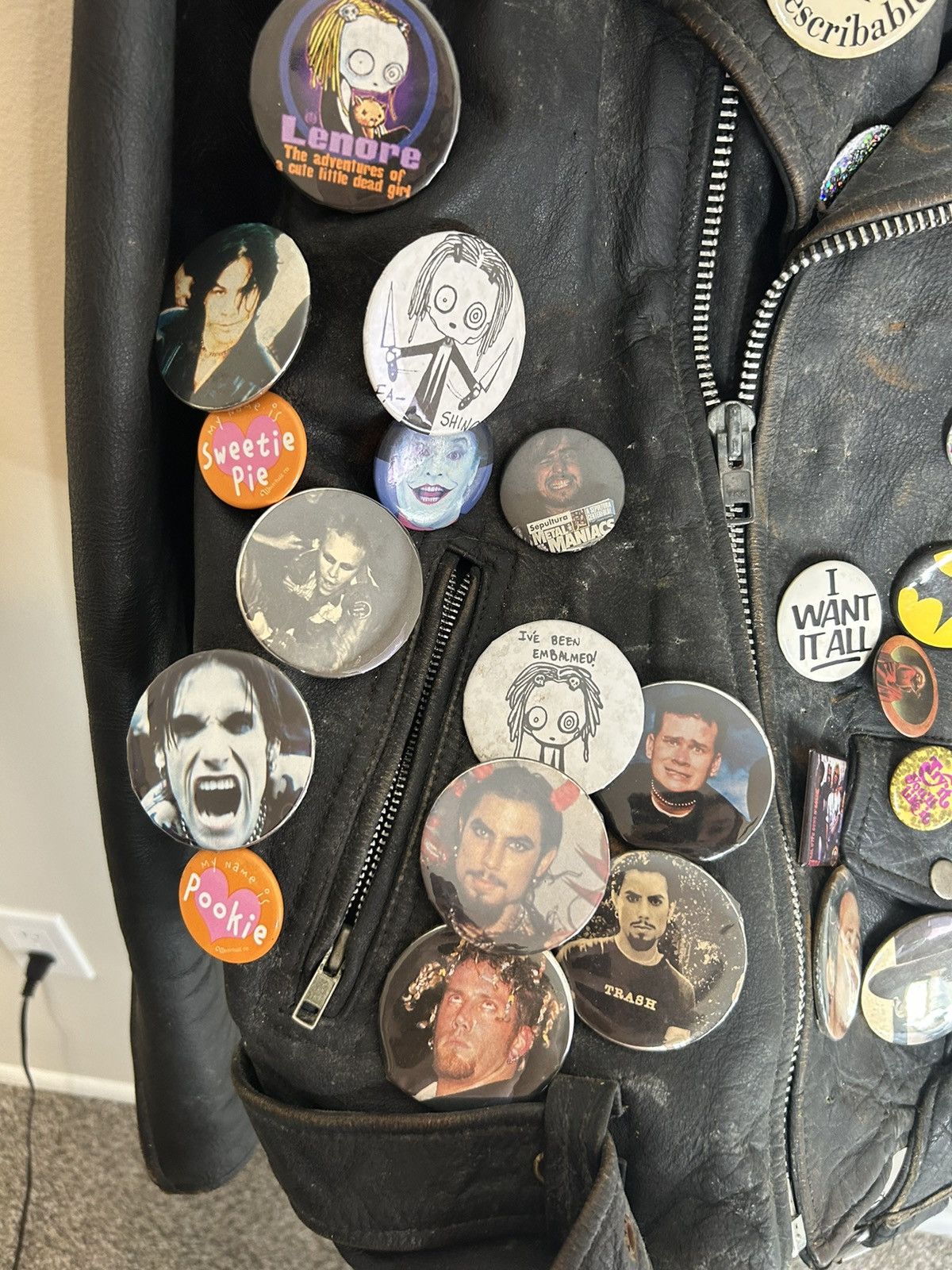 Vintage Vintage button pin leather jacket Size US M / EU 48-50 / 2 - 5 Thumbnail