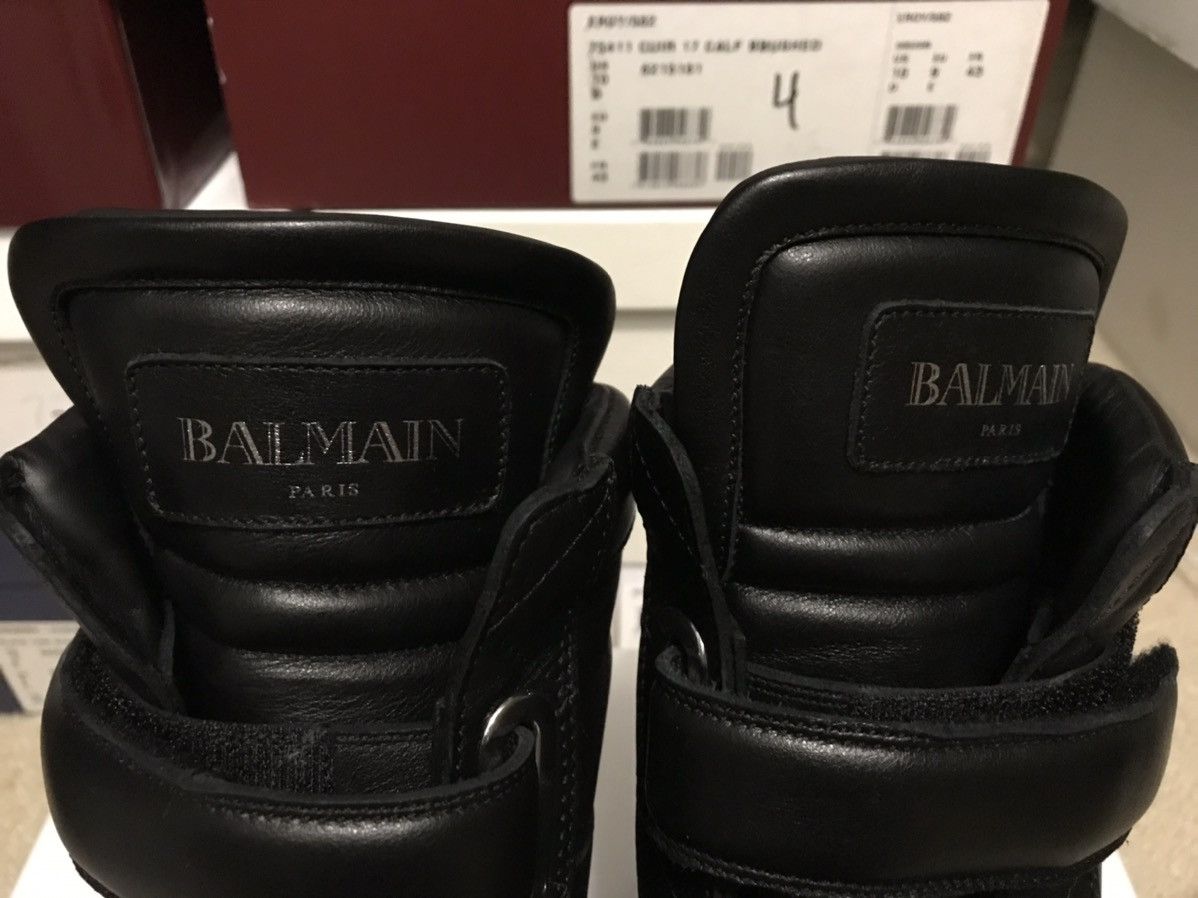 Balmain BALMAIN High Top Leather Sneakers Black Size 10/43 Size US 10 / EU 43 - 5 Thumbnail