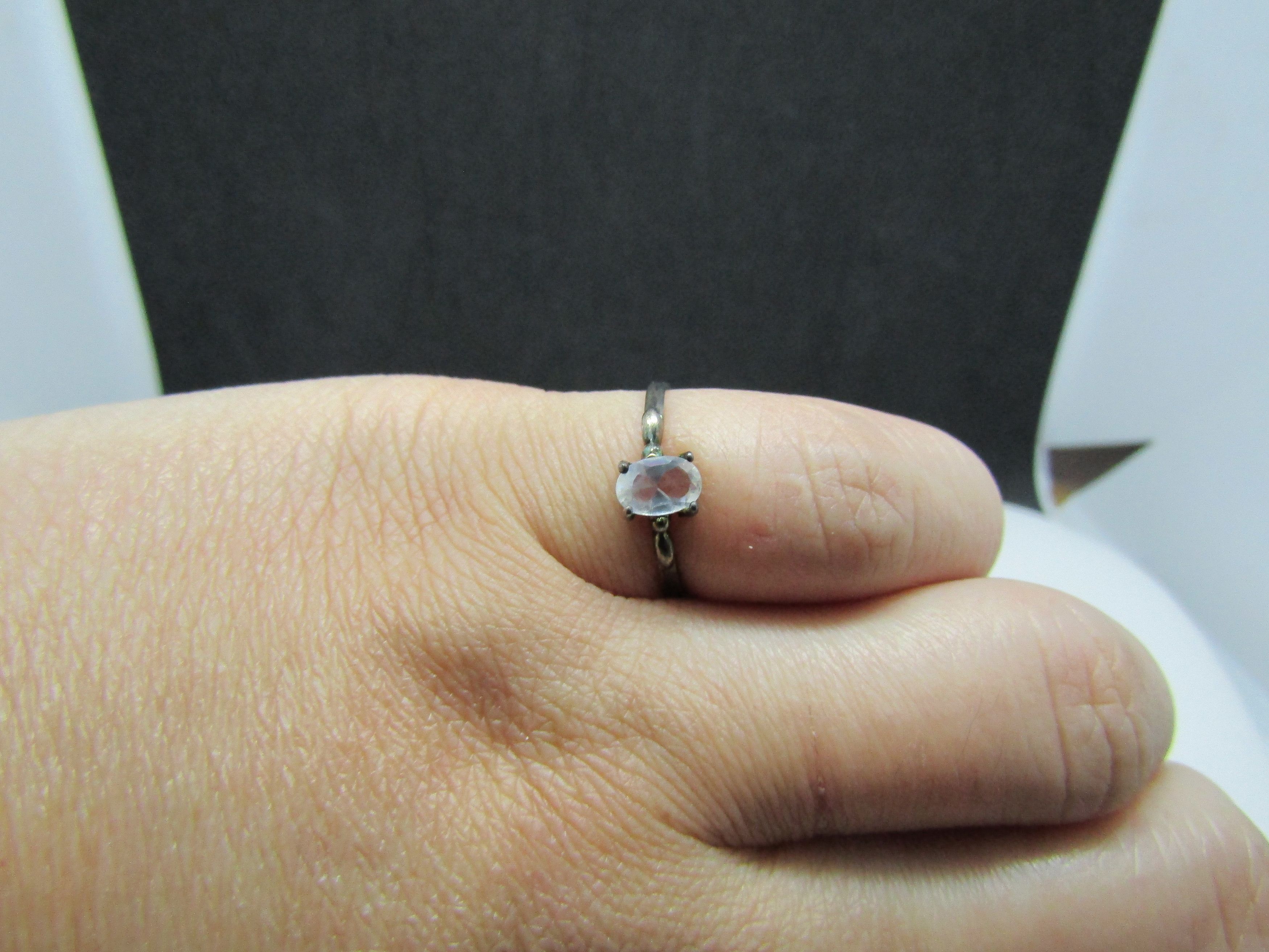 Jewelry Clear Cz Tibetan Silver ring - Size 5.5 Size ONE SIZE - 3 Thumbnail