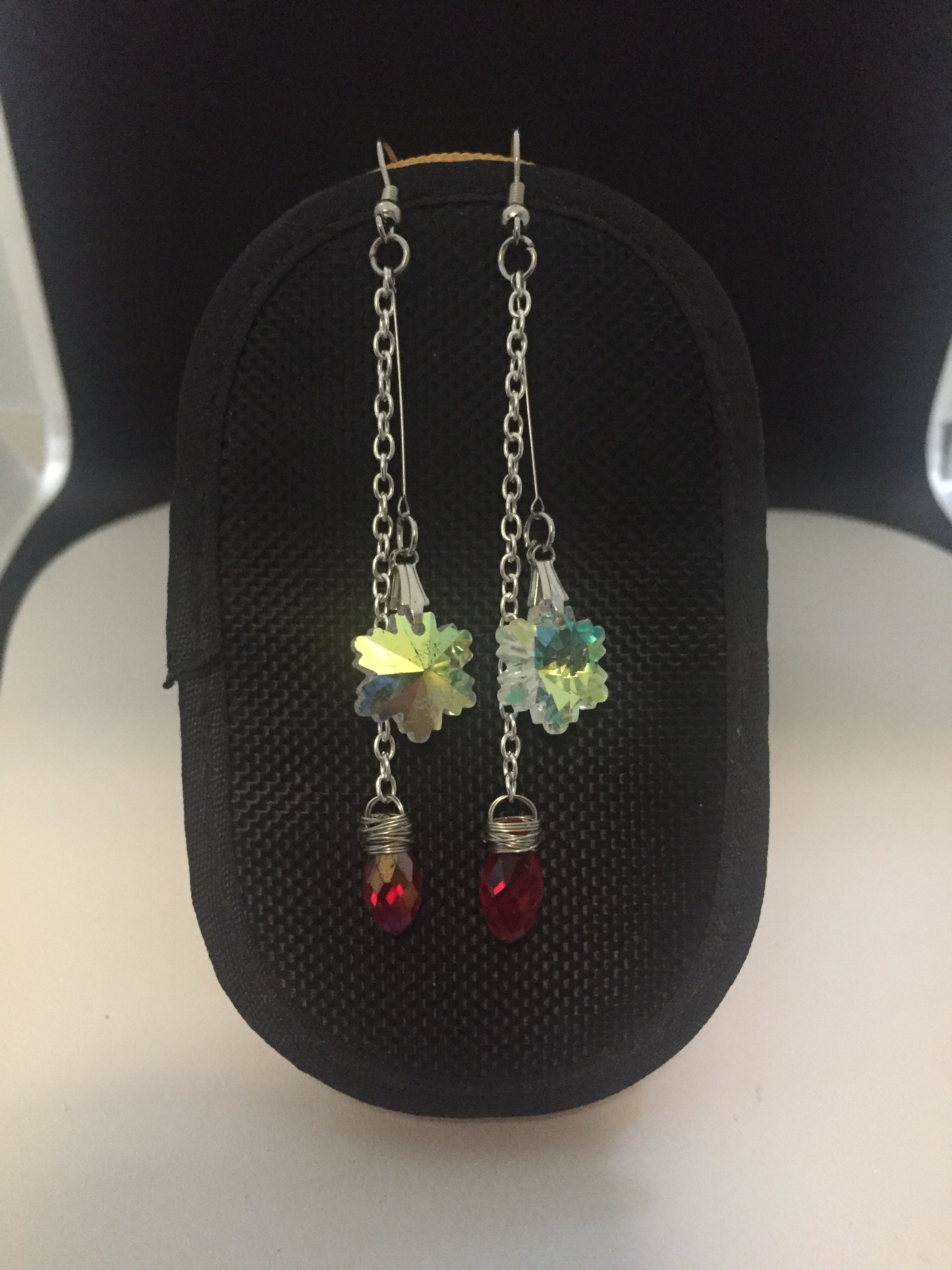 Handmade Crystal beads drop dangle earrings Size ONE SIZE - 1 Thumbnail