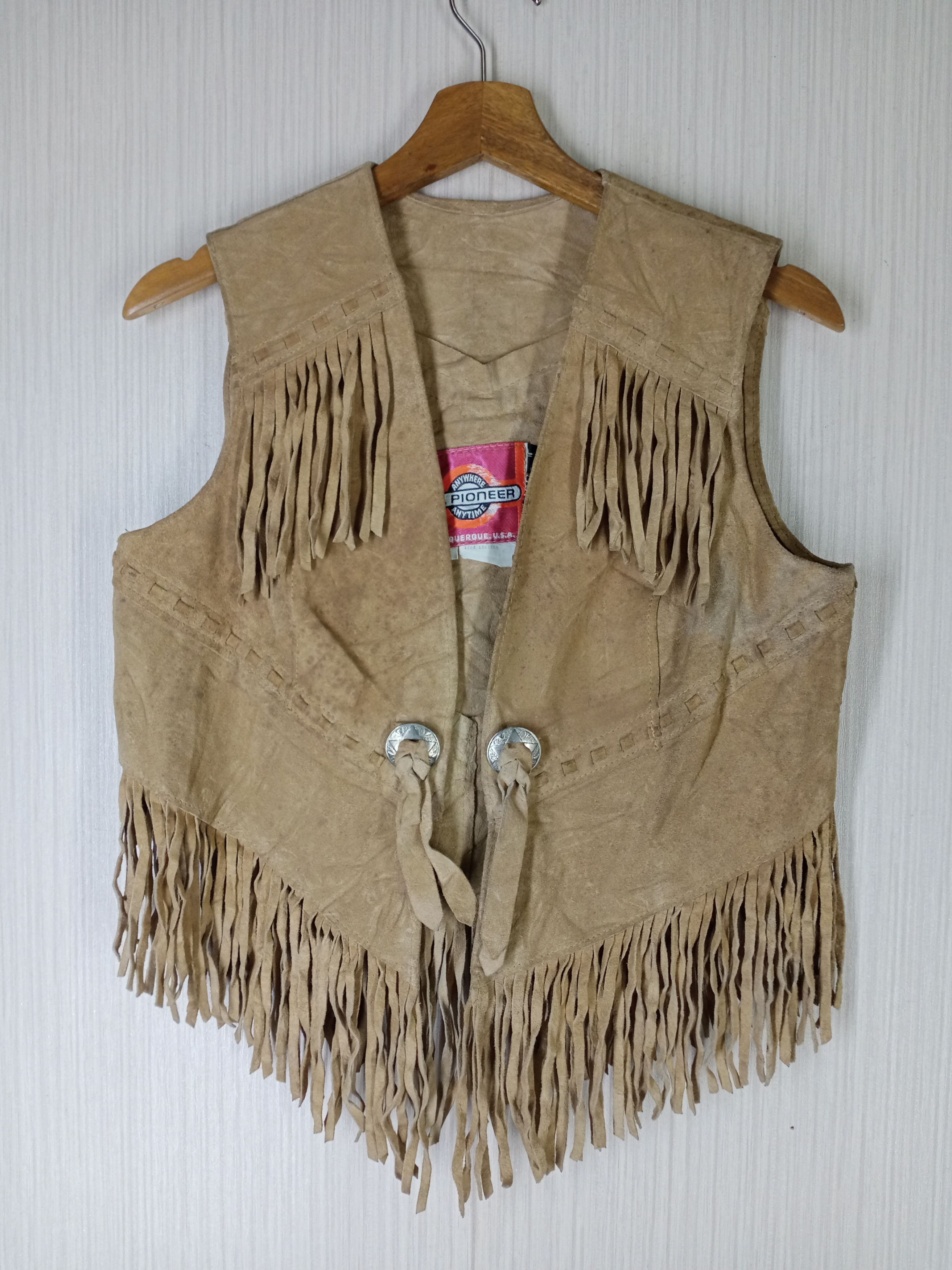 Genuine Leather Rare Vintage 70s Pioneer Genuine Leather Vest Size US S / EU 44-46 / 1 - 1 Thumbnail