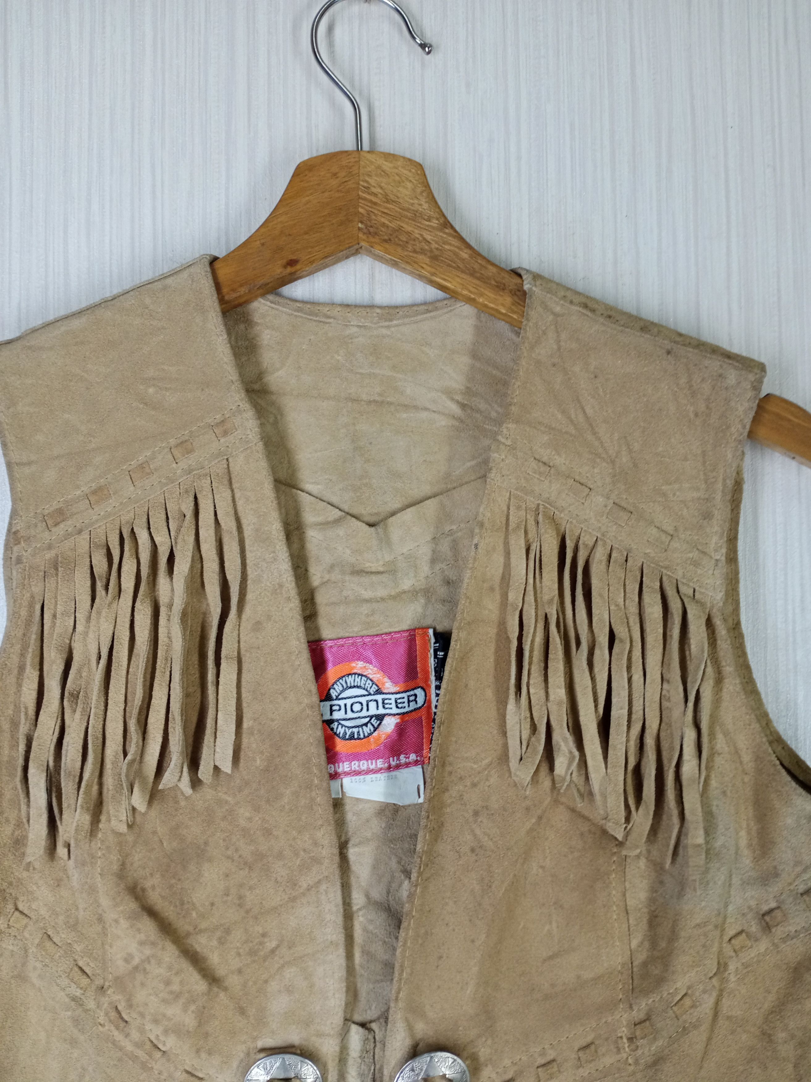 Genuine Leather Rare Vintage 70s Pioneer Genuine Leather Vest Size US S / EU 44-46 / 1 - 2 Thumbnail