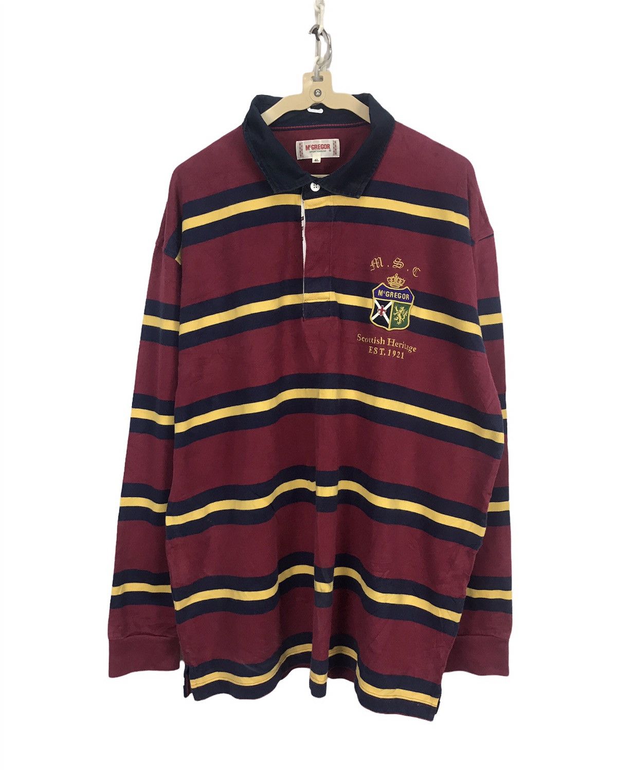 McGregor Mc gregor stripe long sleeve polos shirt Size US XL / EU 56 / 4 - 1 Thumbnail