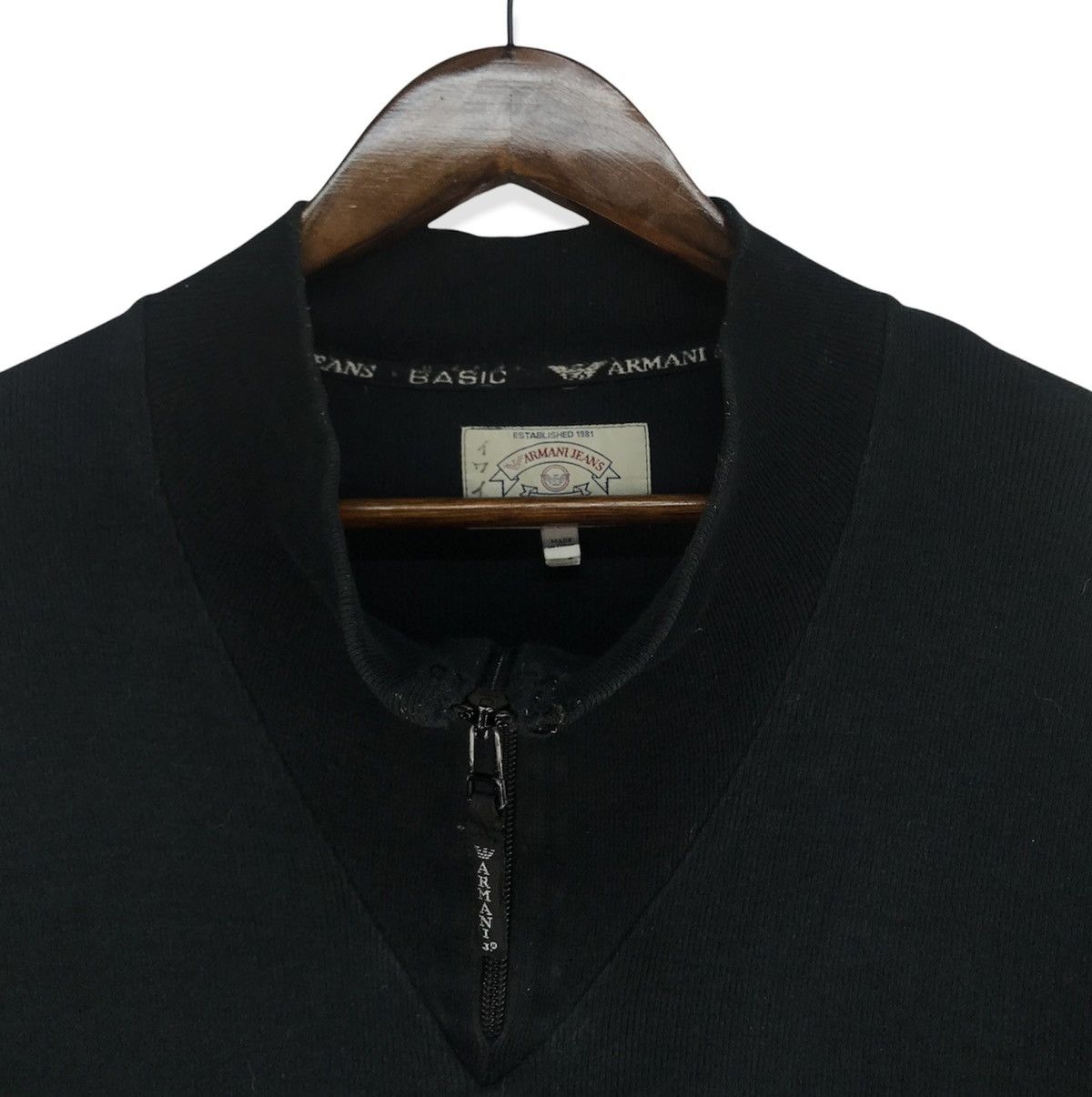 Armani Vintage Armani Jeans Half Zip Sweatshirt Size US L / EU 52-54 / 3 - 3 Thumbnail