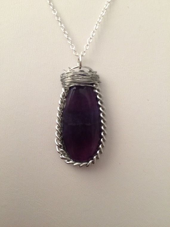 Handmade Rainbow fluorite drop Chain necklace Size ONE SIZE - 3 Thumbnail