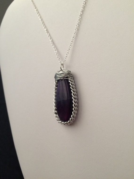 Handmade Rainbow fluorite drop Chain necklace Size ONE SIZE - 2 Thumbnail