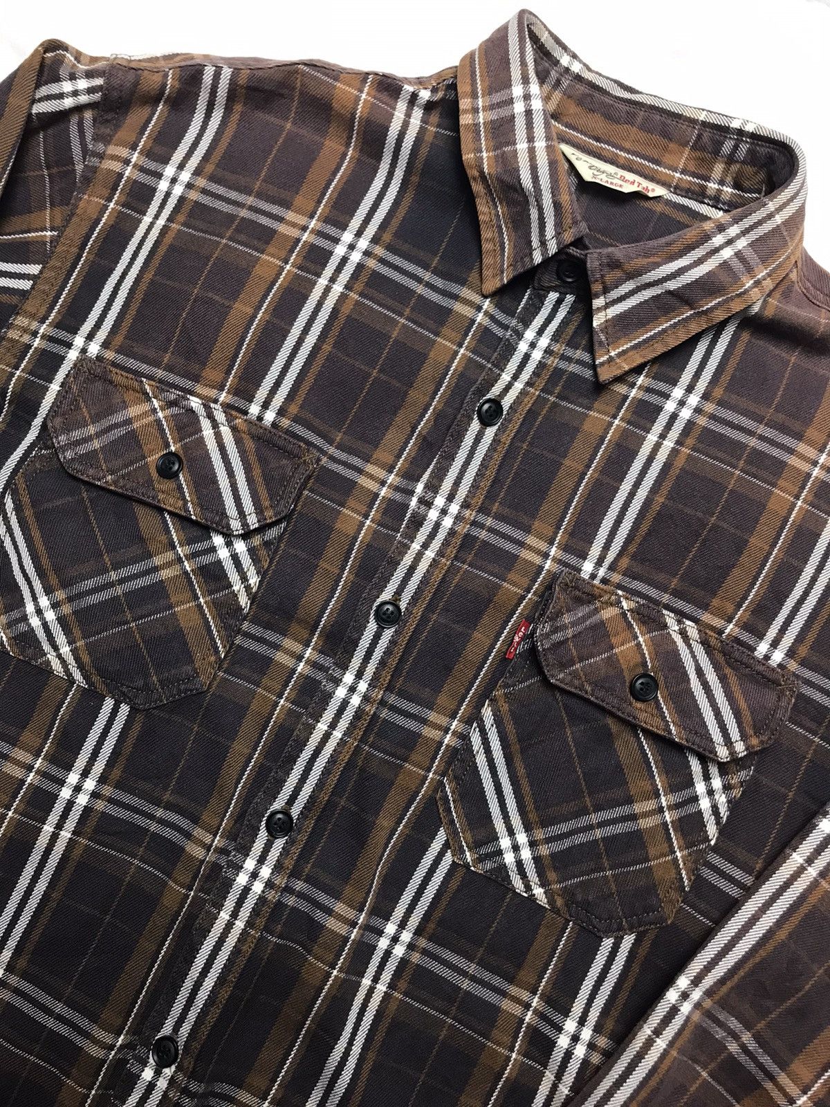 Levi's × Levi's Vintage Clothing × Vintage Levi’s Red Tab Casual Wear Flannel Shirt Size US XL / EU 56 / 4 - 4 Thumbnail