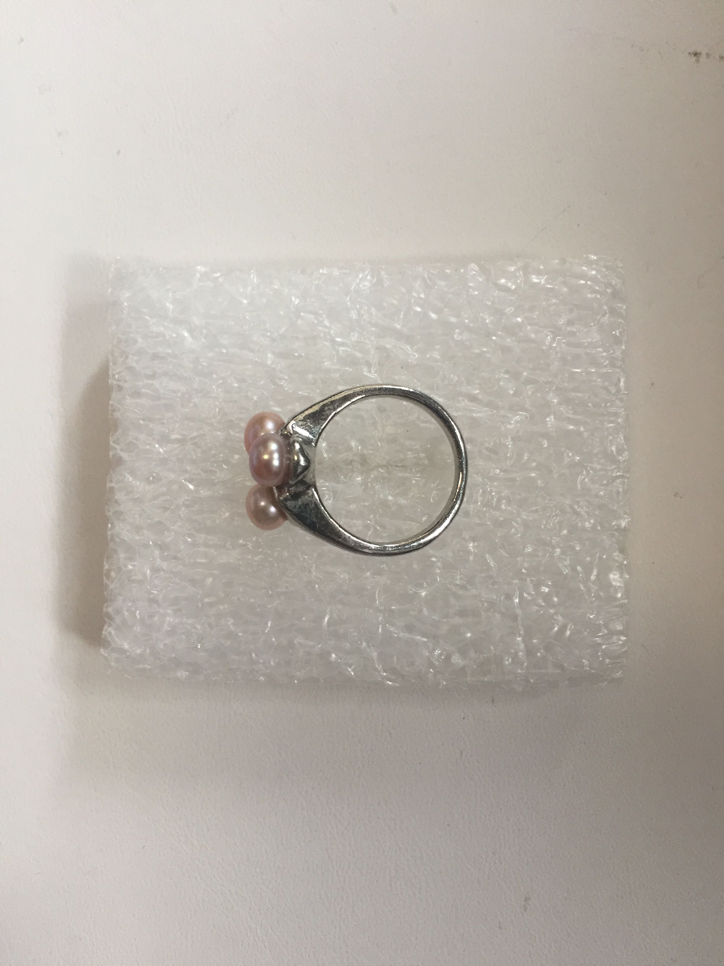 Jewelry 3 Pink Pearls Tibetan Silver Ring - Size 6.5 Size ONE SIZE - 2 Thumbnail