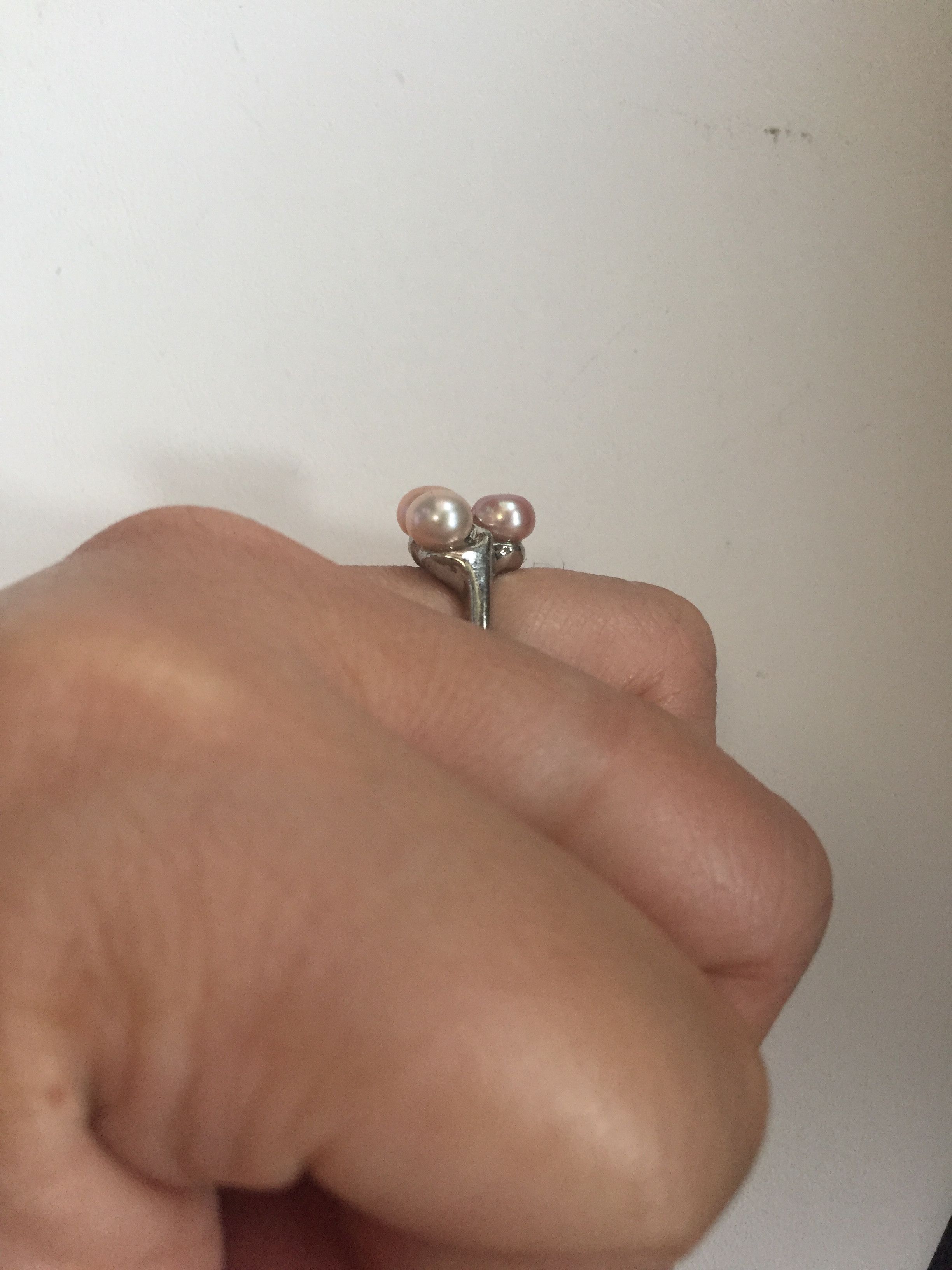 Jewelry 3 Pink Pearls Tibetan Silver Ring - Size 6.5 Size ONE SIZE - 4 Thumbnail
