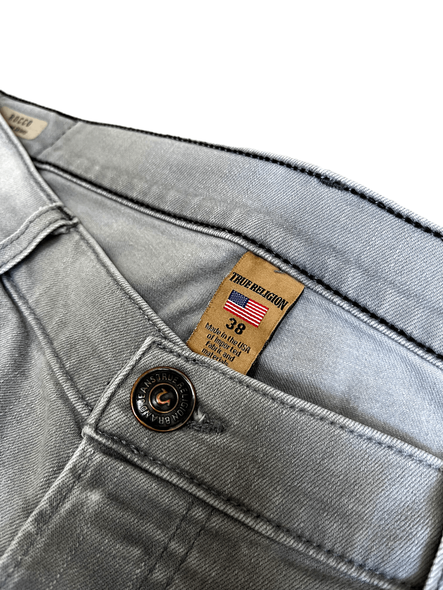 Japanese Brand × True Religion × Vintage 👖 TRUE RELIGION ROCCO Y2K JEANS GREY JAPANESE VINTAGE DENIM Size US 38 / EU 54 - 8 Thumbnail