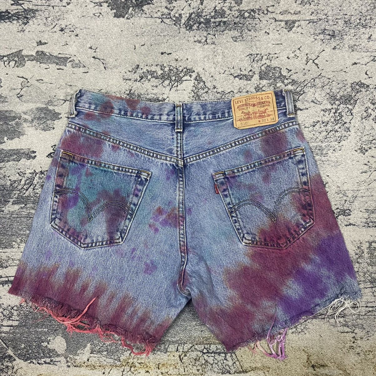 Levi's × Vintage Vintage Levis 550 Splatter Denim Jeans Short Size US 32 / EU 48 - 8 Thumbnail