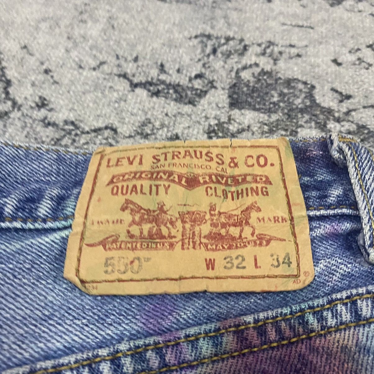 Levi's × Vintage Vintage Levis 550 Splatter Denim Jeans Short Size US 32 / EU 48 - 10 Thumbnail