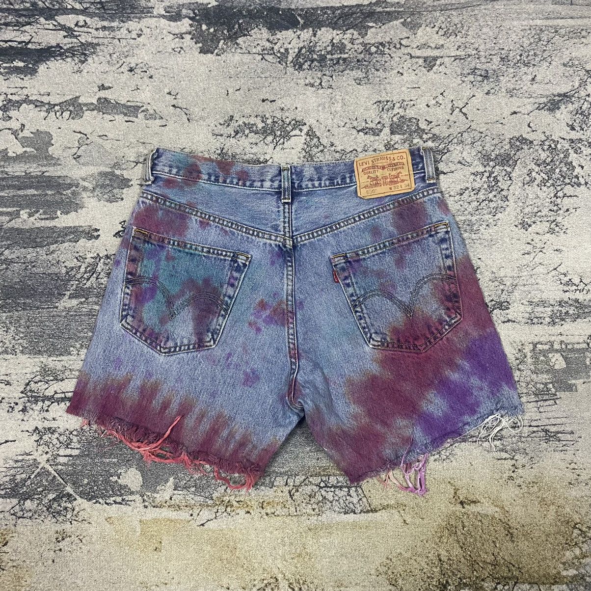 Levi's × Vintage Vintage Levis 550 Splatter Denim Jeans Short Size US 32 / EU 48 - 2 Thumbnail