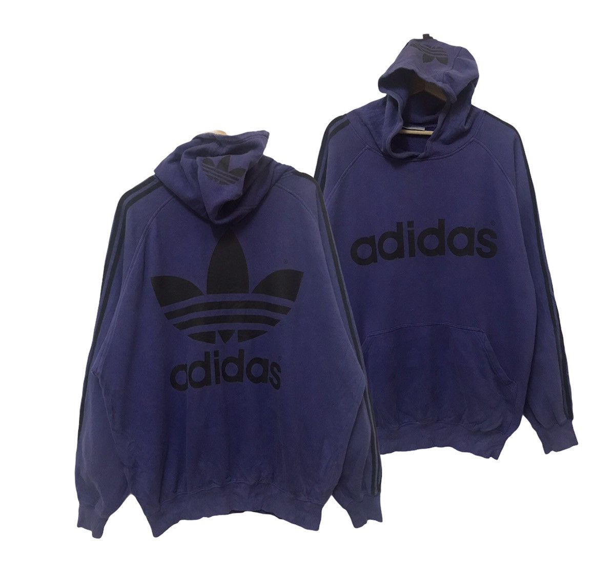 Adidas Vintage Adidas Hoodie Streetwear Big Trefoil Adidas Hoodie Size US L / EU 52-54 / 3 - 1 Thumbnail