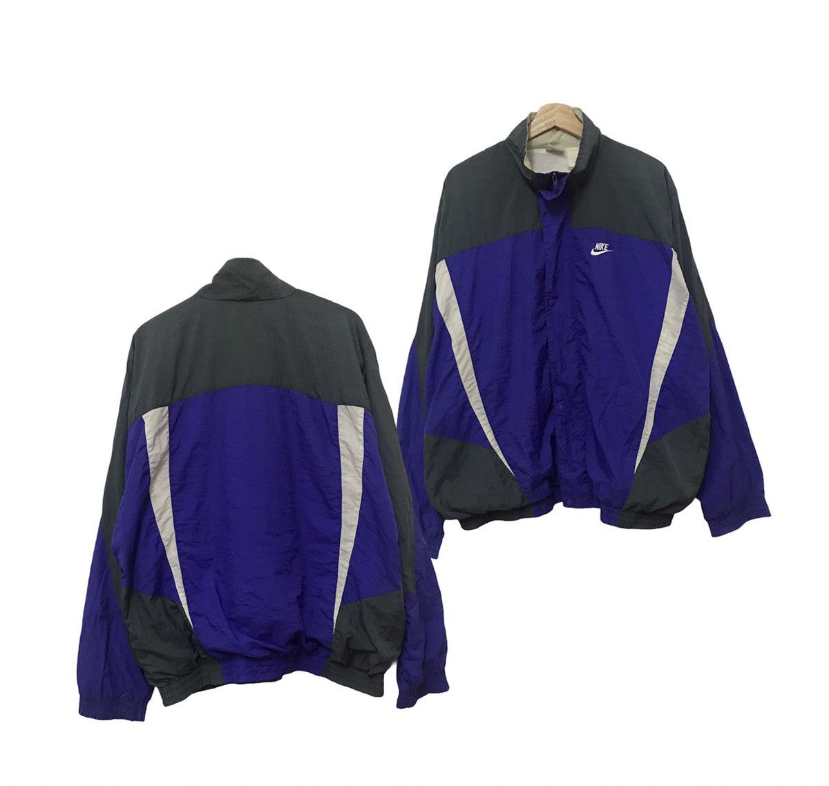 Nike Vintage 90s Nike Swoosh Light Jacket Colour Block Small Logo Size US L / EU 52-54 / 3 - 2 Thumbnail