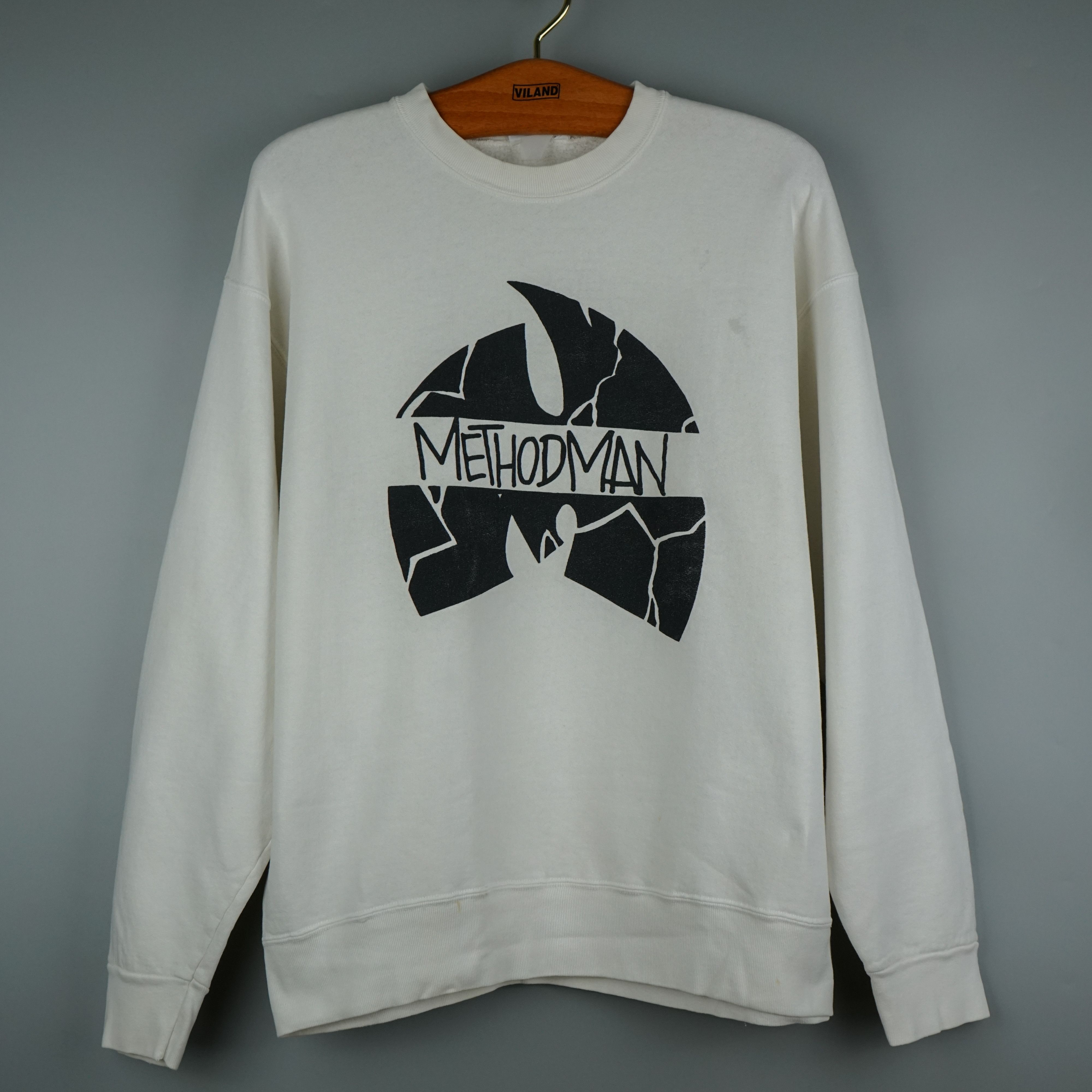 image of Rap Tees x Vintage 90's Method Man Wutang Sweatshirt in Ivory, Men's (Size Large)