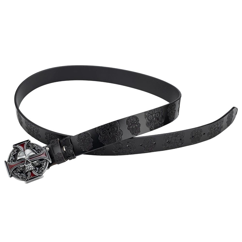 Leather Skull Leather Belt Size ONE SIZE - 7 Thumbnail
