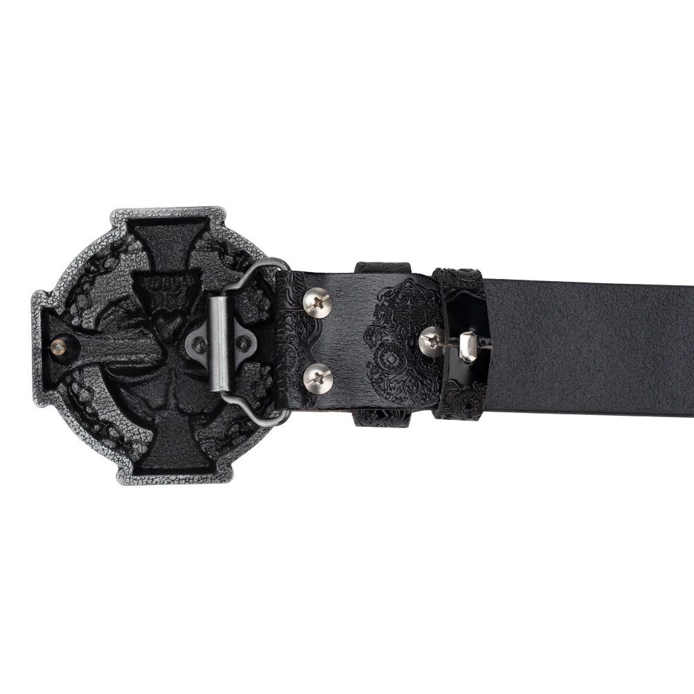 Leather Skull Leather Belt Size ONE SIZE - 8 Thumbnail