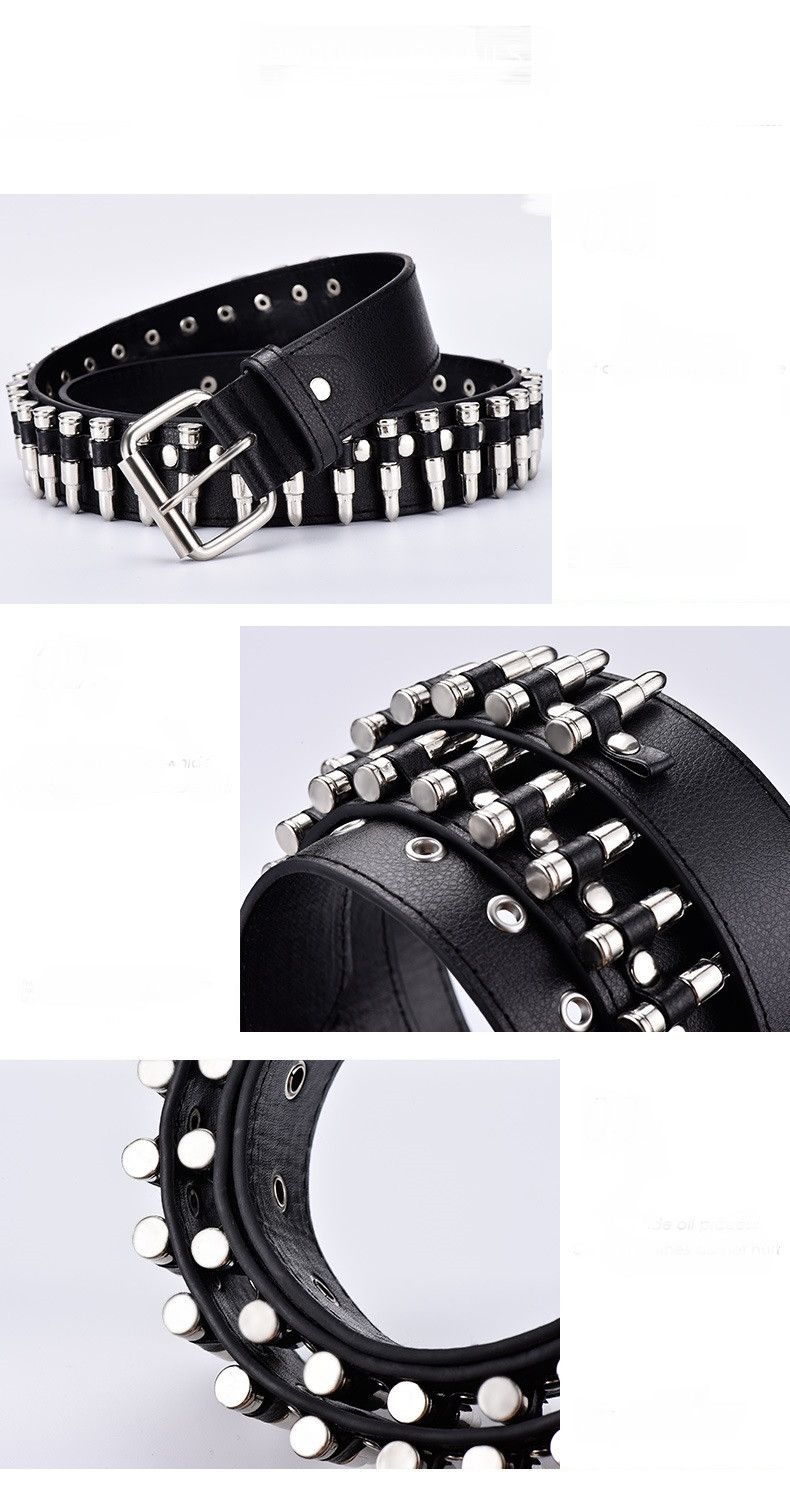 Leather punk belt Size ONE SIZE - 5 Thumbnail