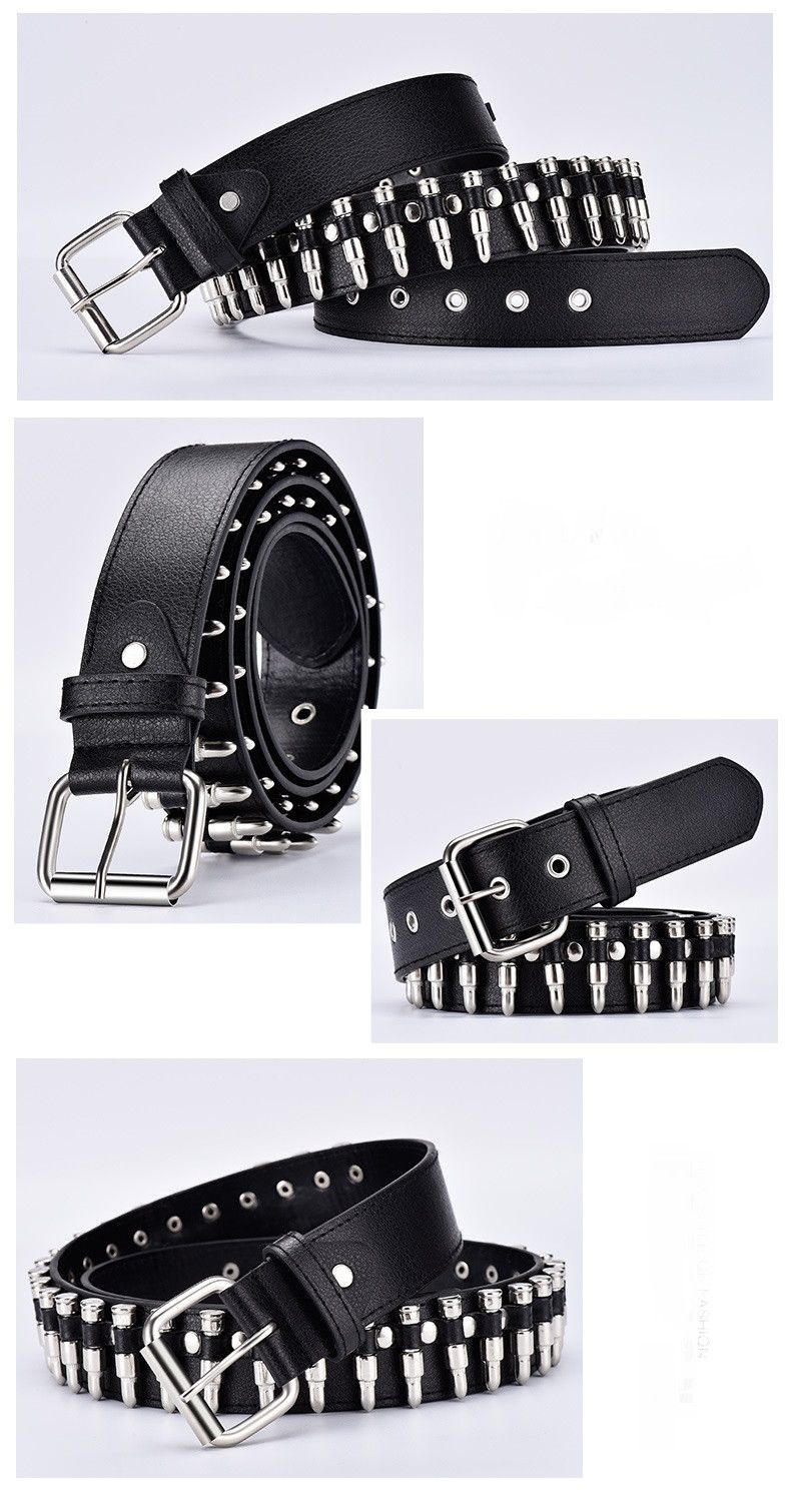 Leather punk belt Size ONE SIZE - 6 Thumbnail