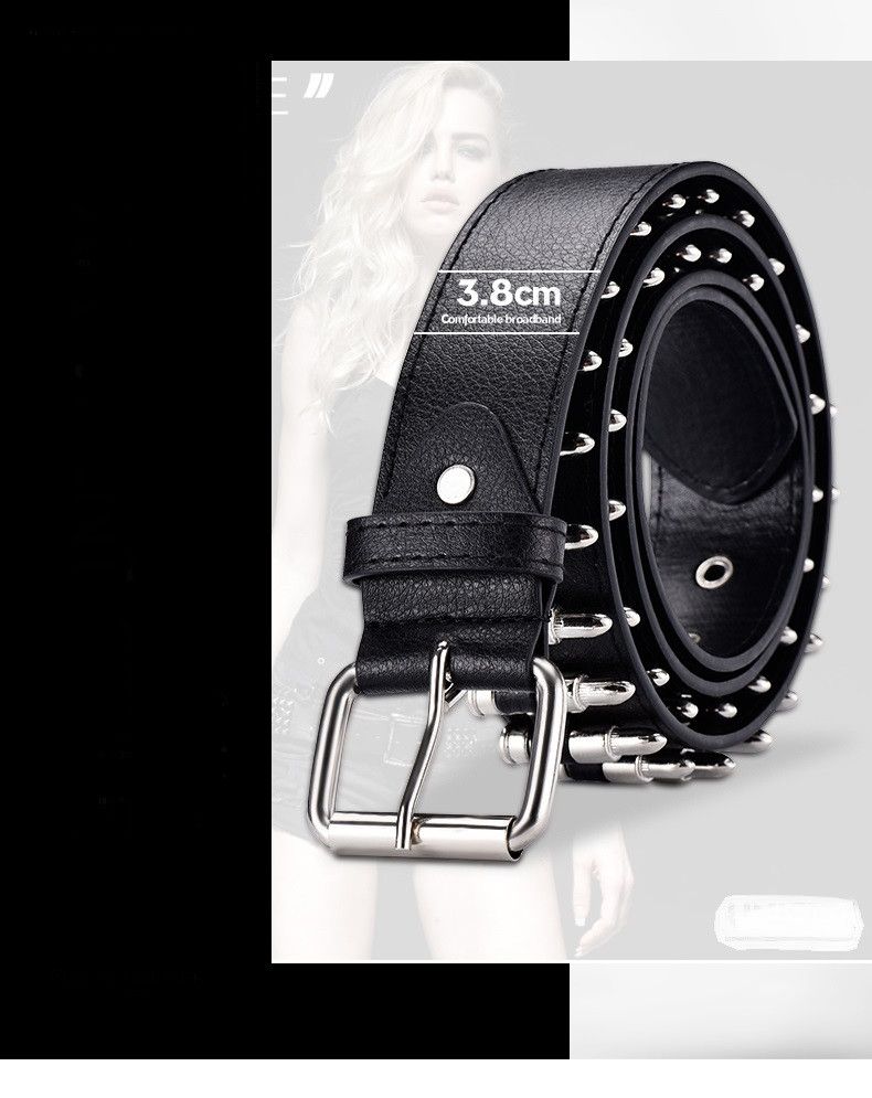 Leather punk belt Size ONE SIZE - 4 Thumbnail