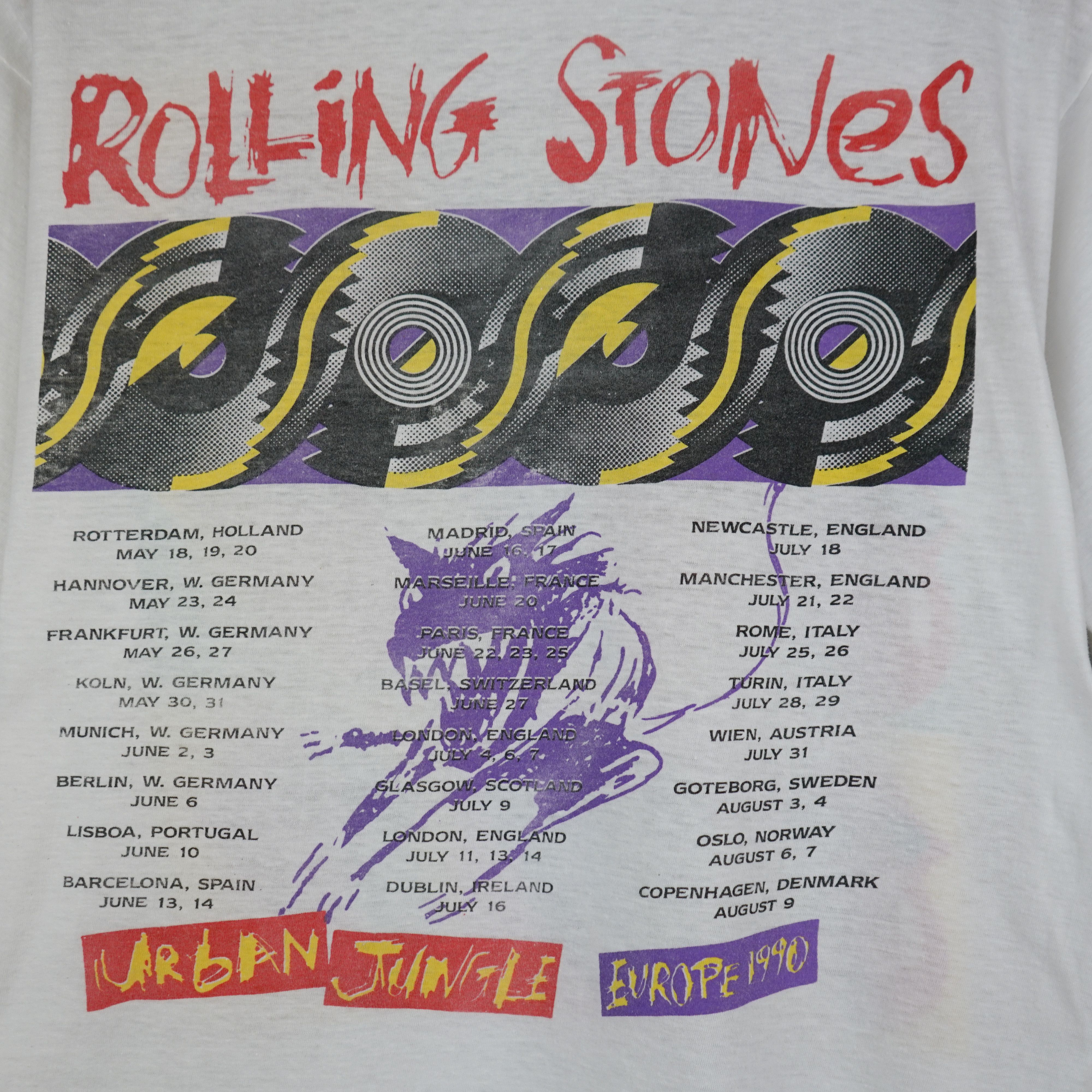 Band Tees × Vintage 1990 Rolling Stones t shirt 90 tour Size US L / EU 52-54 / 3 - 7 Thumbnail
